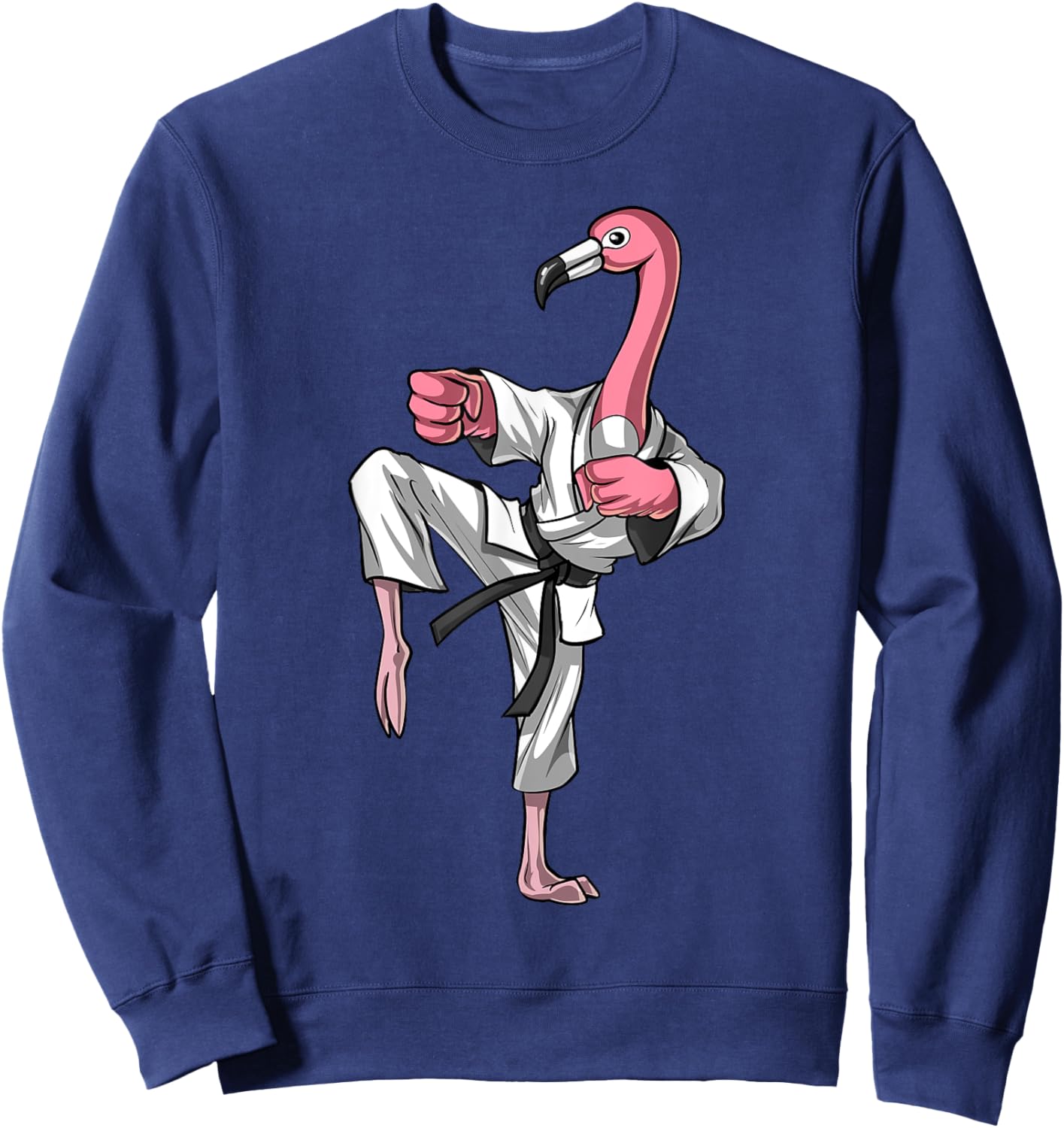 Flamingo Bird Karate Ninja Kickboxing Taekwondo Martial Arts Sweatshirt - Sweatshirt | Navy