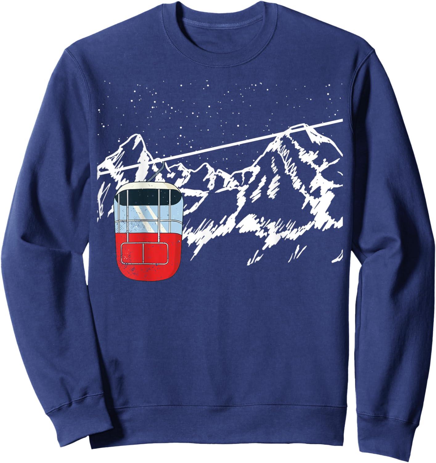 Ski lift gondola, mountains, cable run, cable railway Sweatshirt - Sweatshirt | Navy