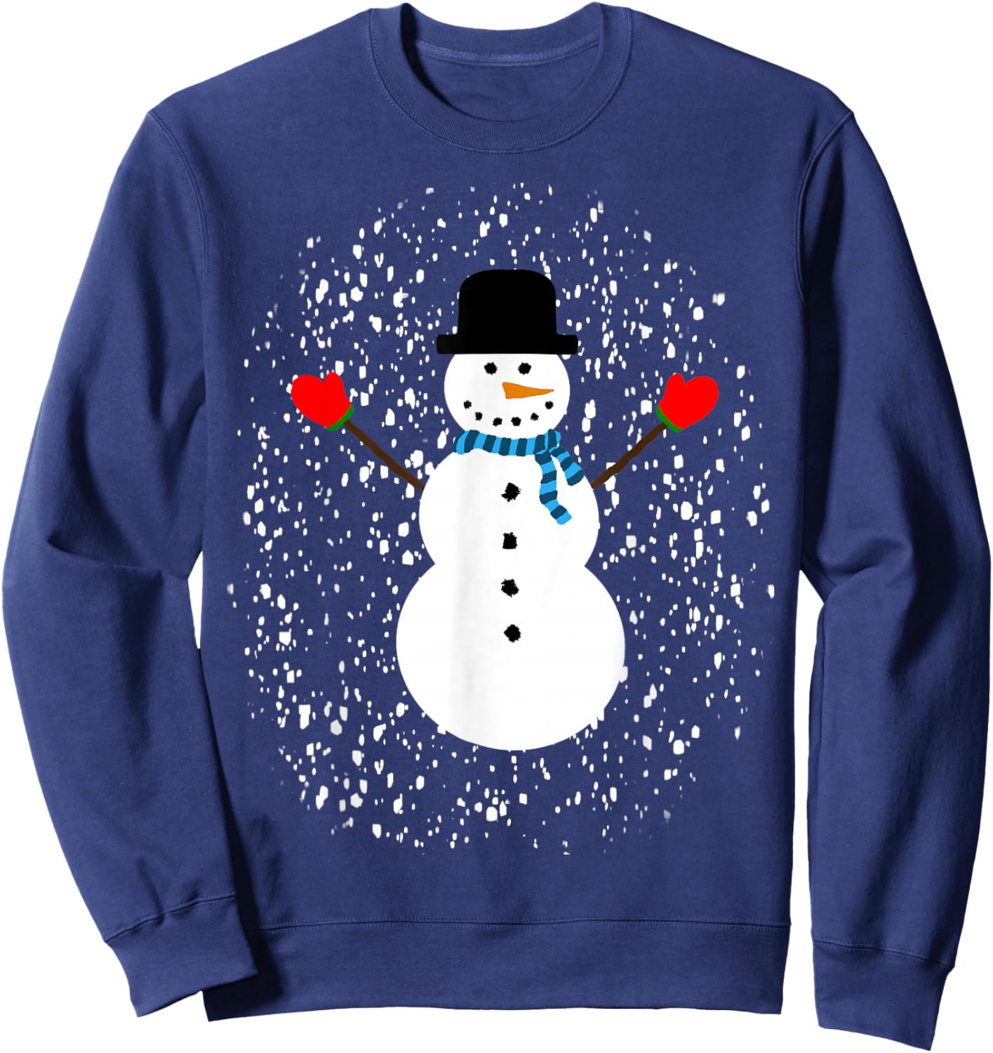 Biz Designs: Cute Snowman in a Snowy Winter Wonderland Sweatshirt - Sweatshirt | Navy