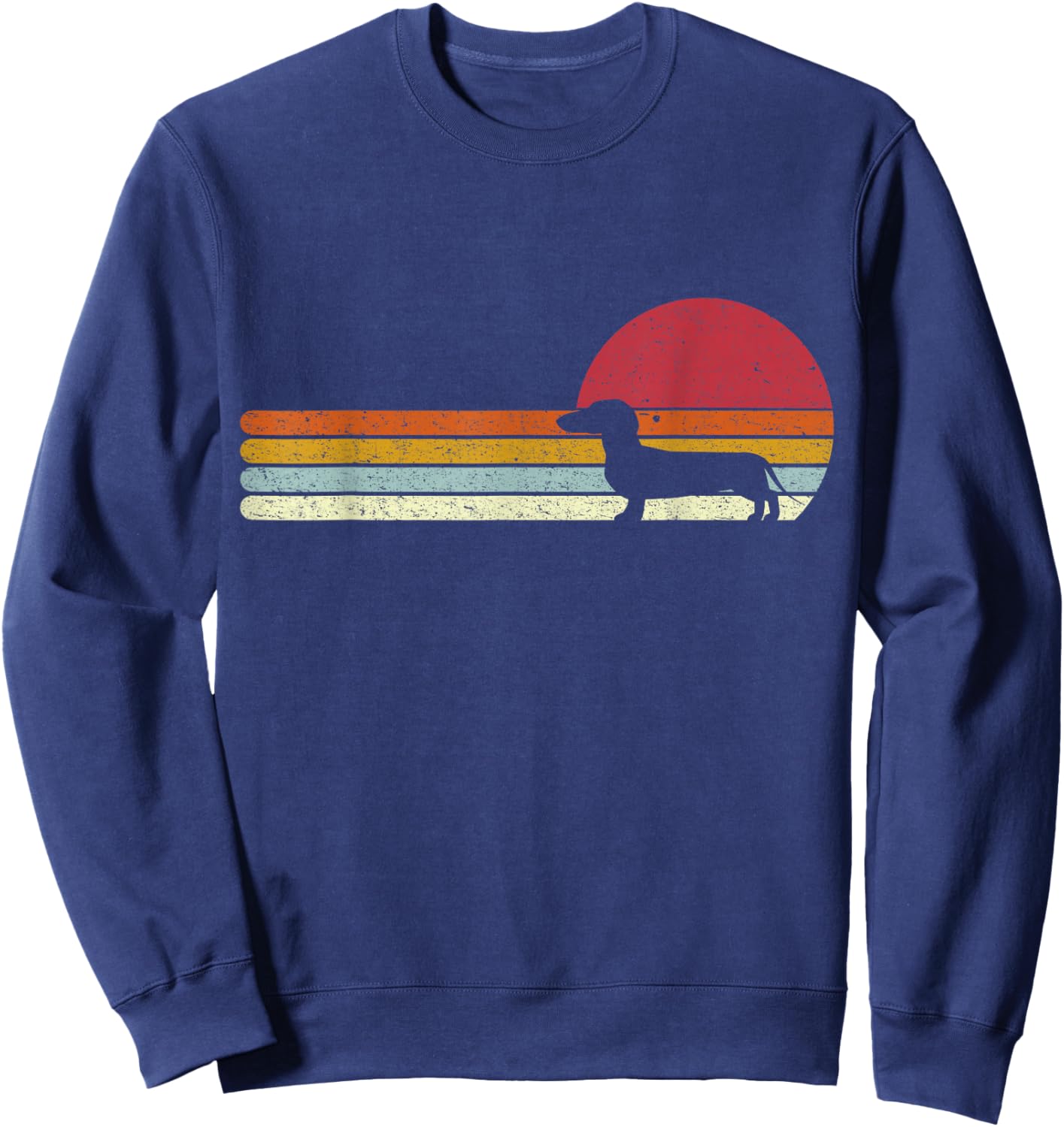 Dachshund Silhouette Sunset Dog Owners Sweatshirt - Sweatshirt | Navy