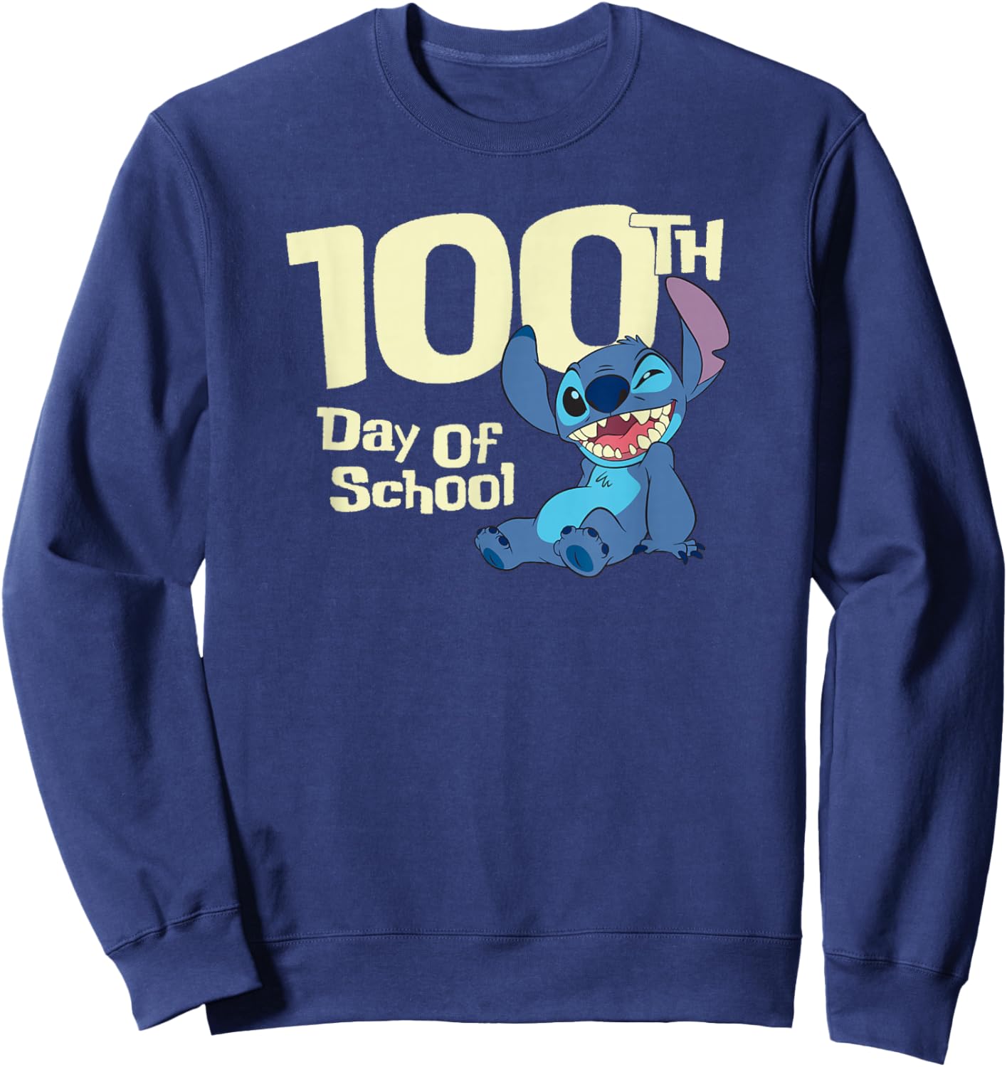Disney Lilo & Stitch 100th Day of School Wink Sweatshirt - Sweatshirt | Navy