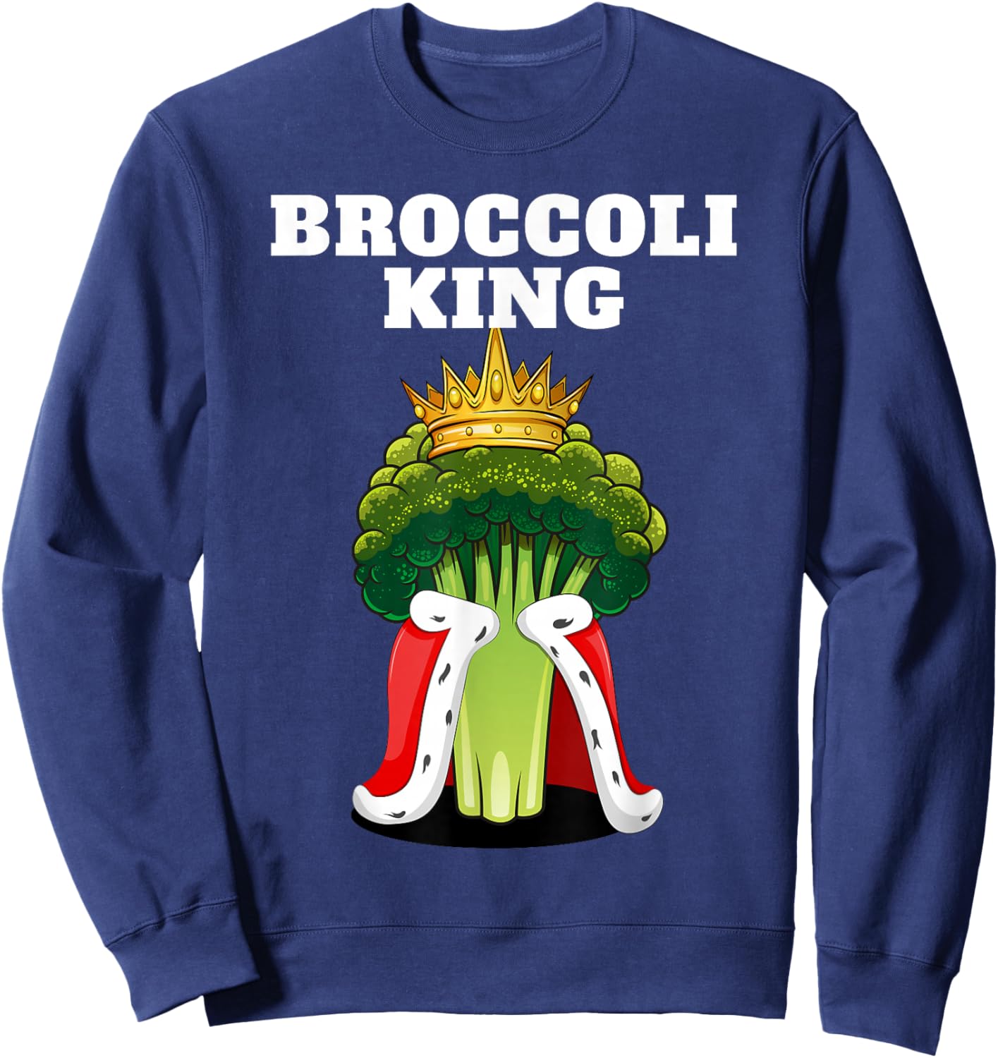 Broccoli Shirts | Broccoli King Broccoli Lover Black Sweatshirt - Sweatshirt | Navy