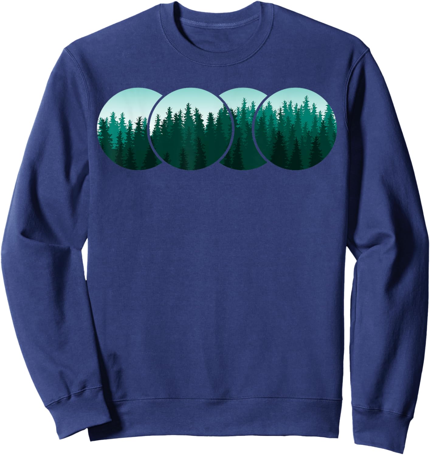 Forest Nature circle Minimalism Sweatshirt - Sweatshirt | Navy