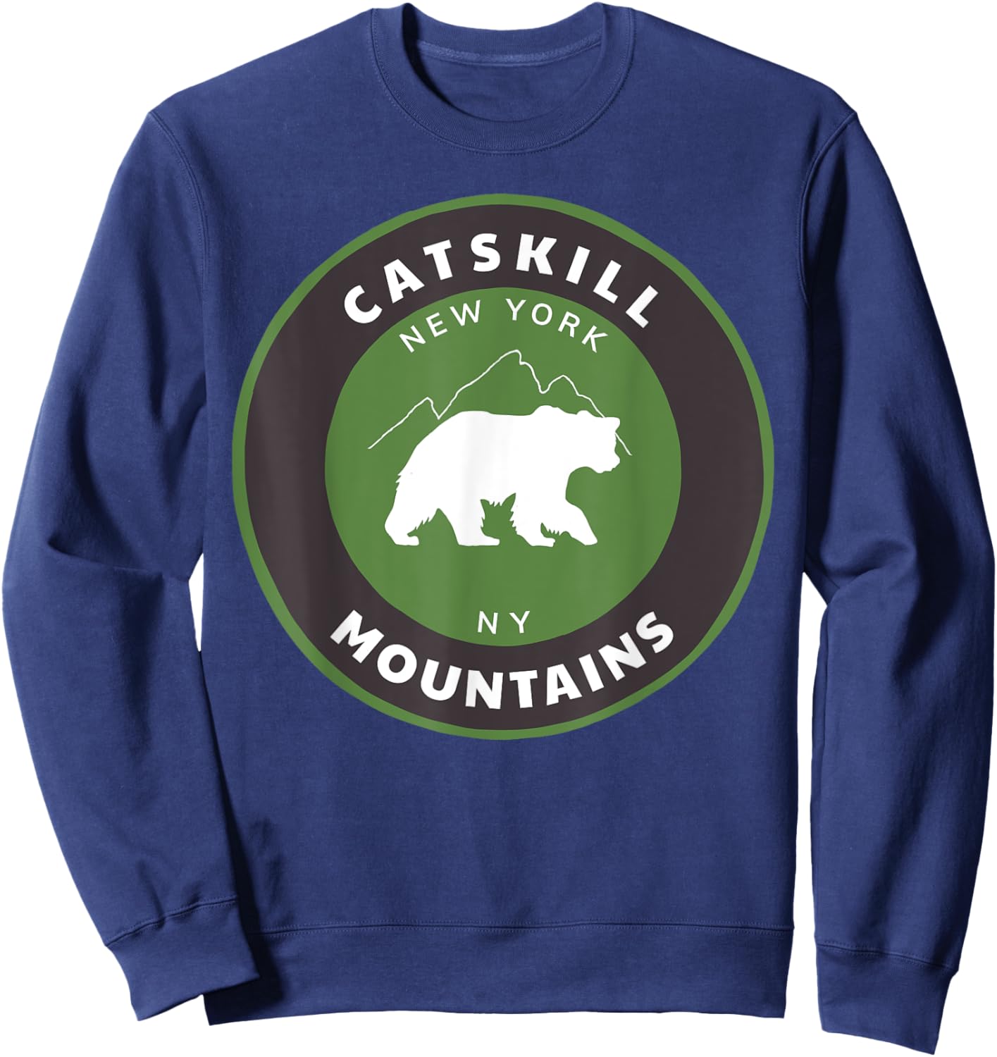 Catskill Mountains New York Forest NY Hiking Bear Sweatshirt - Sweatshirt | Navy