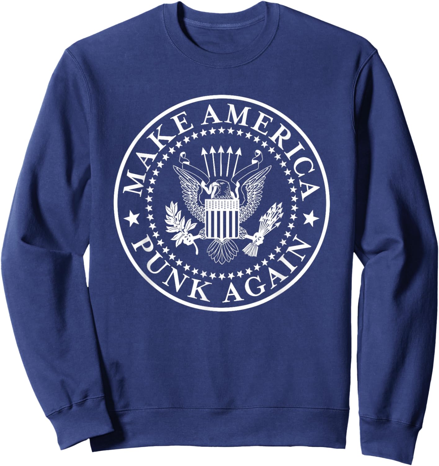 Make America Punk Again Vintage Punk Rock 80s Sweatshirt - Sweatshirt | Navy