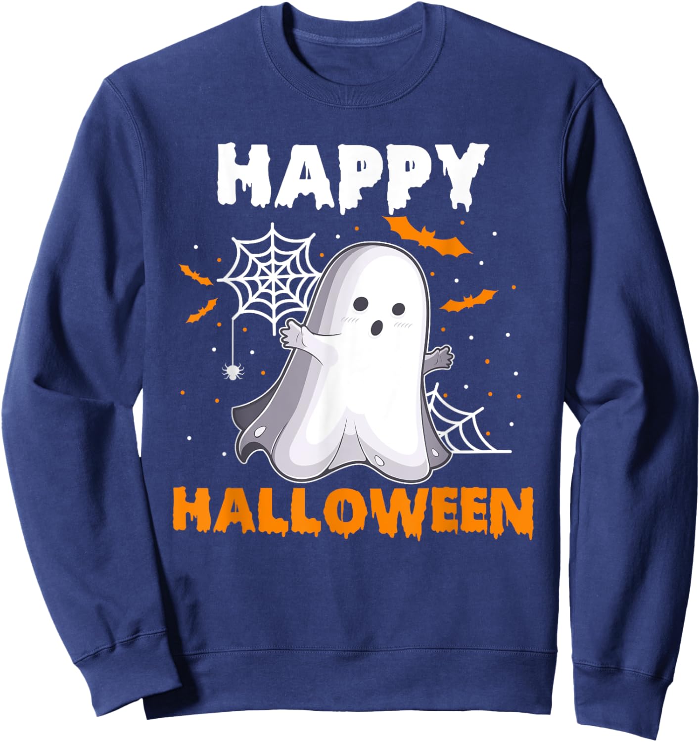 Trick Or Treat Halloween Ghost Rainbow Funny Sweatshirt - Sweatshirt | Navy
