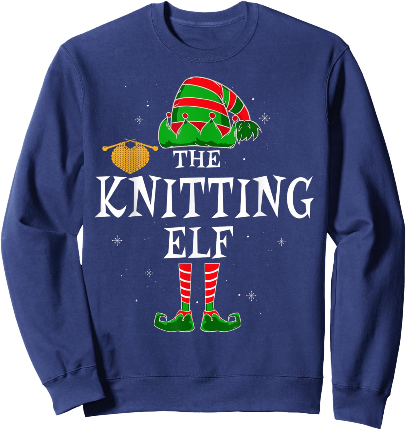The Knitting Elf Group Matching Family Christmas Funny Sweatshirt - Sweatshirt | Navy