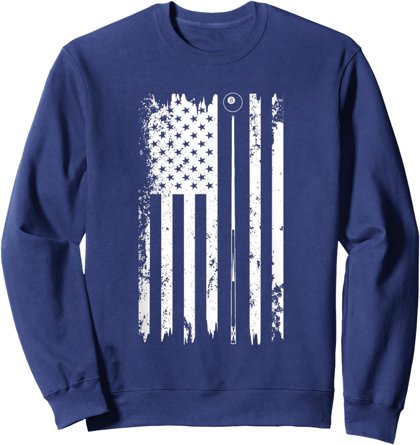 American Flag Billiard Vintage Pool Balls Player Sweatshirt - Sweatshirt | Navy
