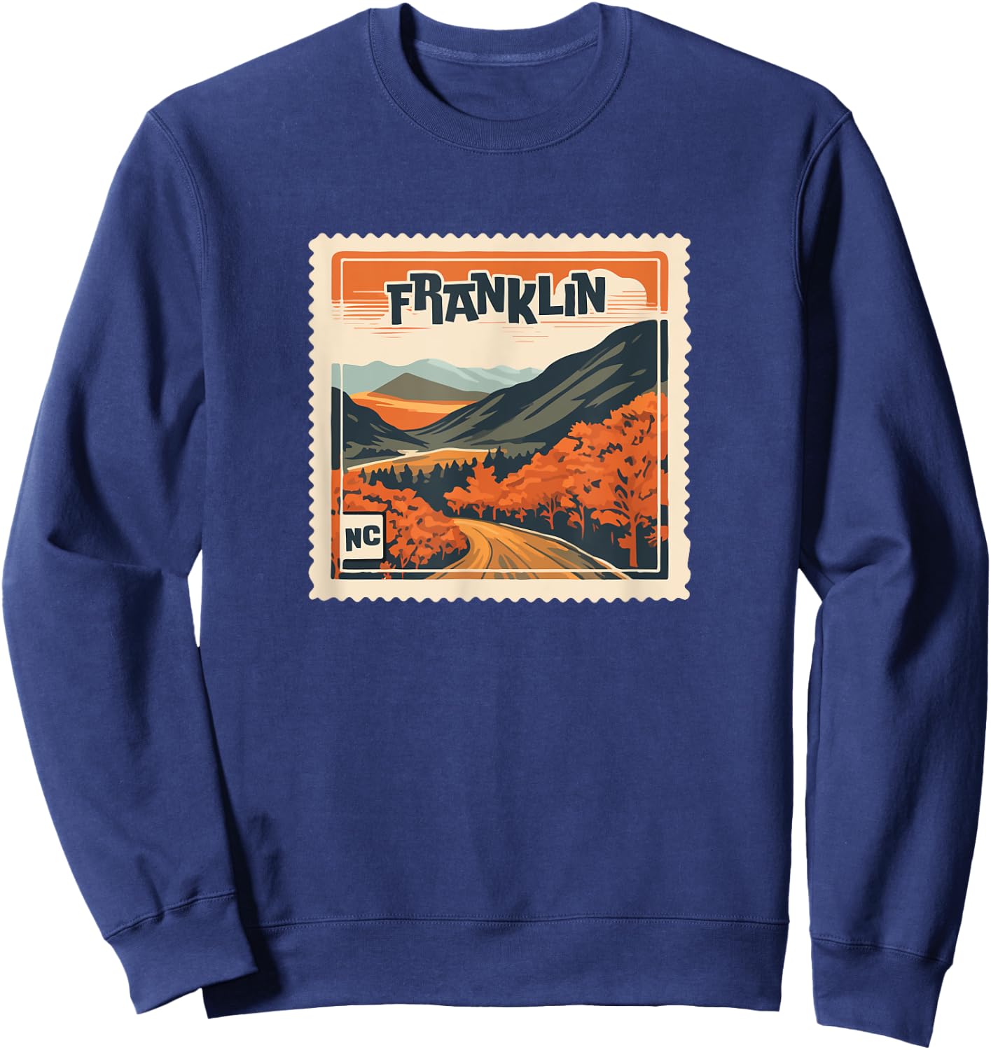 Franklin NC Mountain Franklin NC Travel Hiking Vacation Sweatshirt - Sweatshirt | Navy