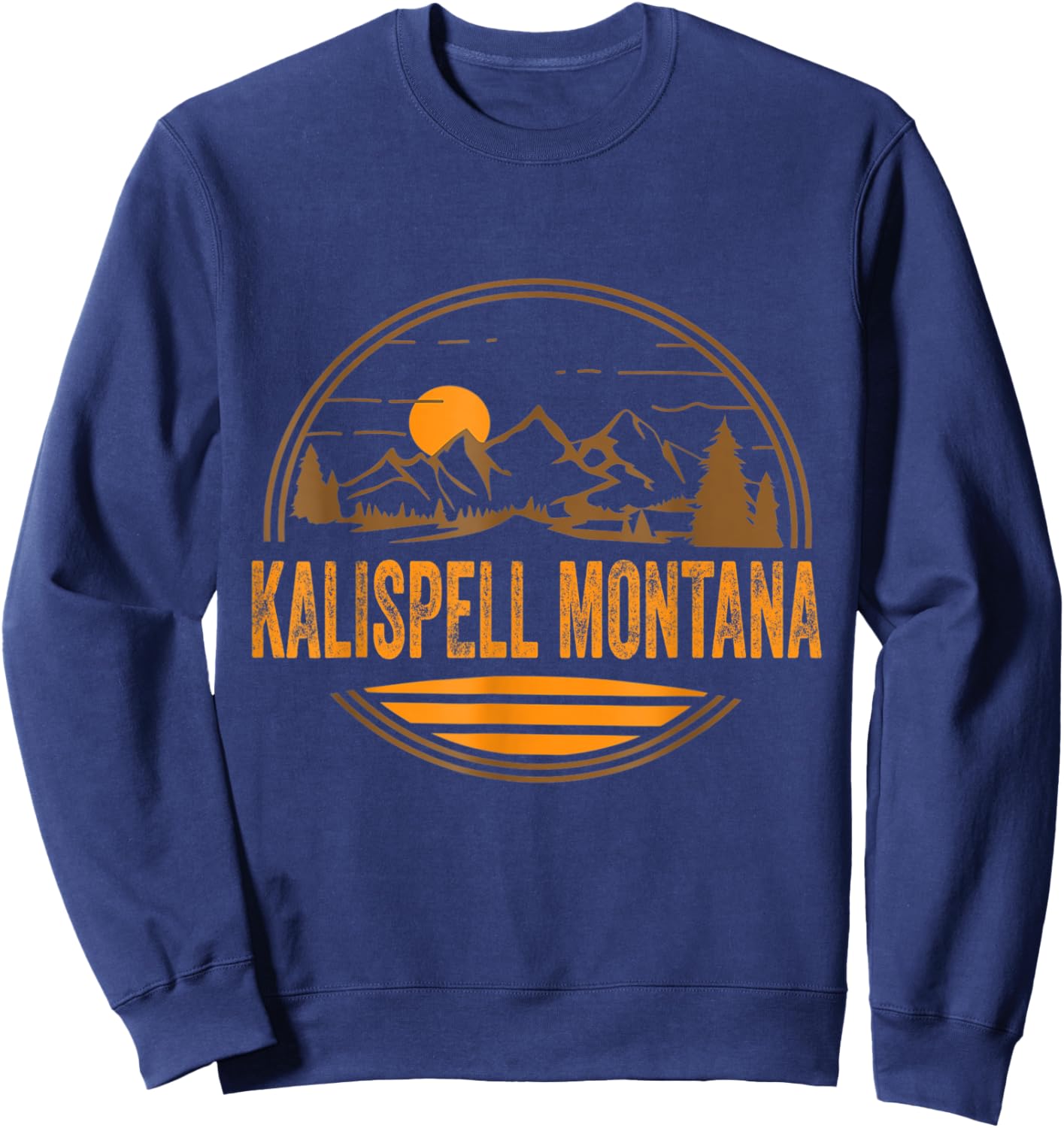 Kalispell, Montana Mountain Hiking Souvenir Sweatshirt - Sweatshirt | Navy