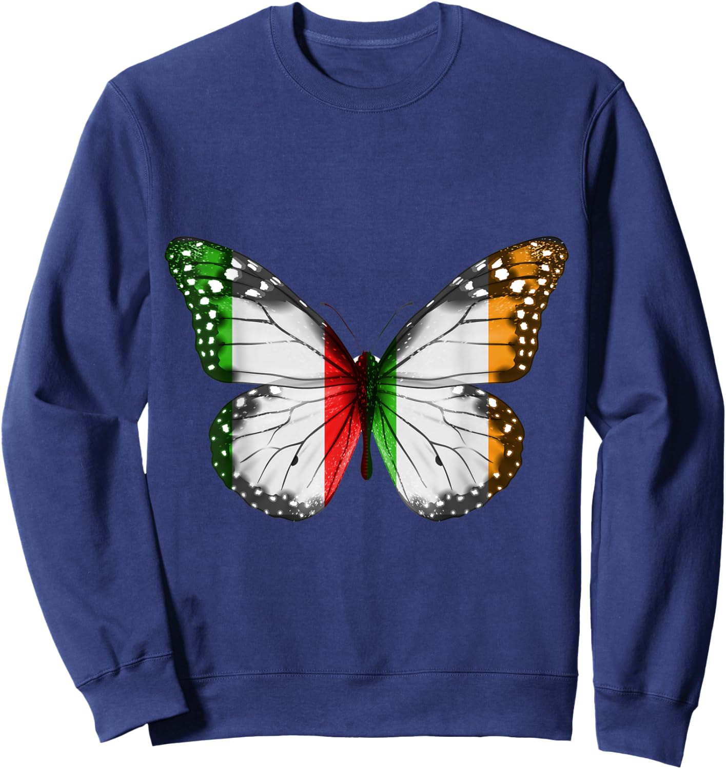 Italian Irish Flag Butterfly Sweatshirt - Sweatshirt | Navy