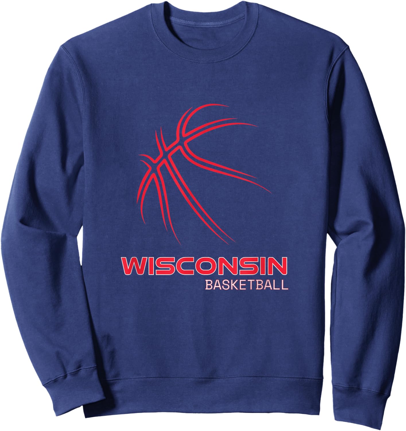 Basketball WI Love The Badger State Souvenir Wisconsin Hoops Sweatshirt - Sweatshirt | Navy