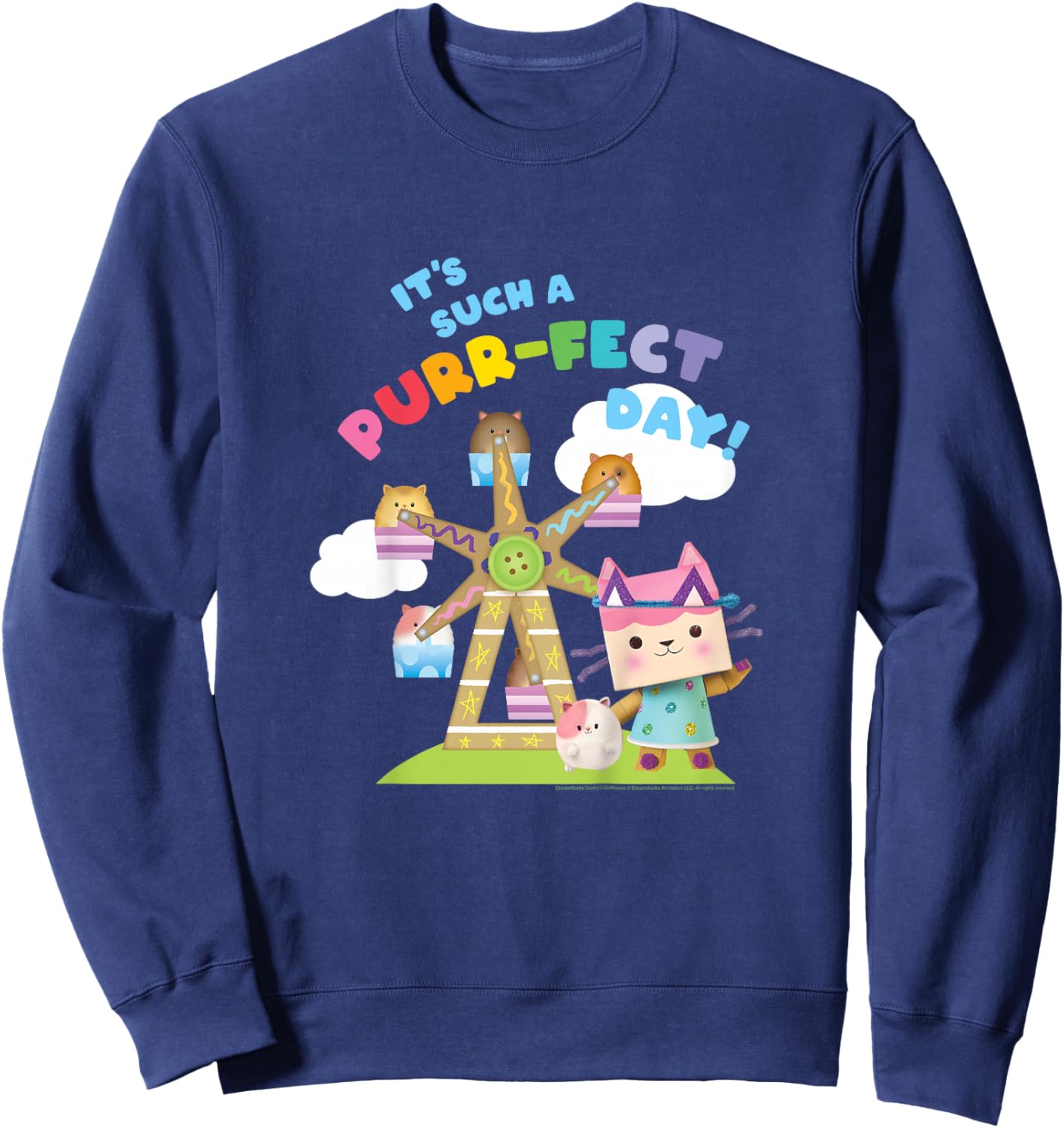 Gabby's Dollhouse Baby Box Purr-FECT Day! Youth Sweatshirt - Sweatshirt | Navy