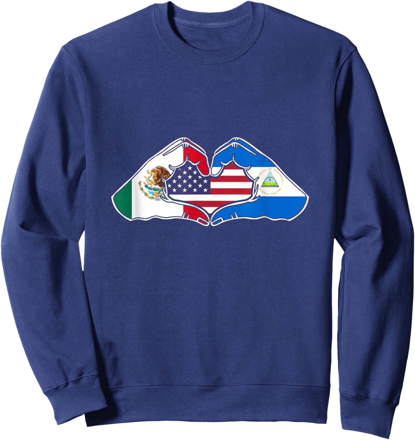 Heart Hands Mexico, Nicaragua and the USA. Sweatshirt - Sweatshirt | Navy
