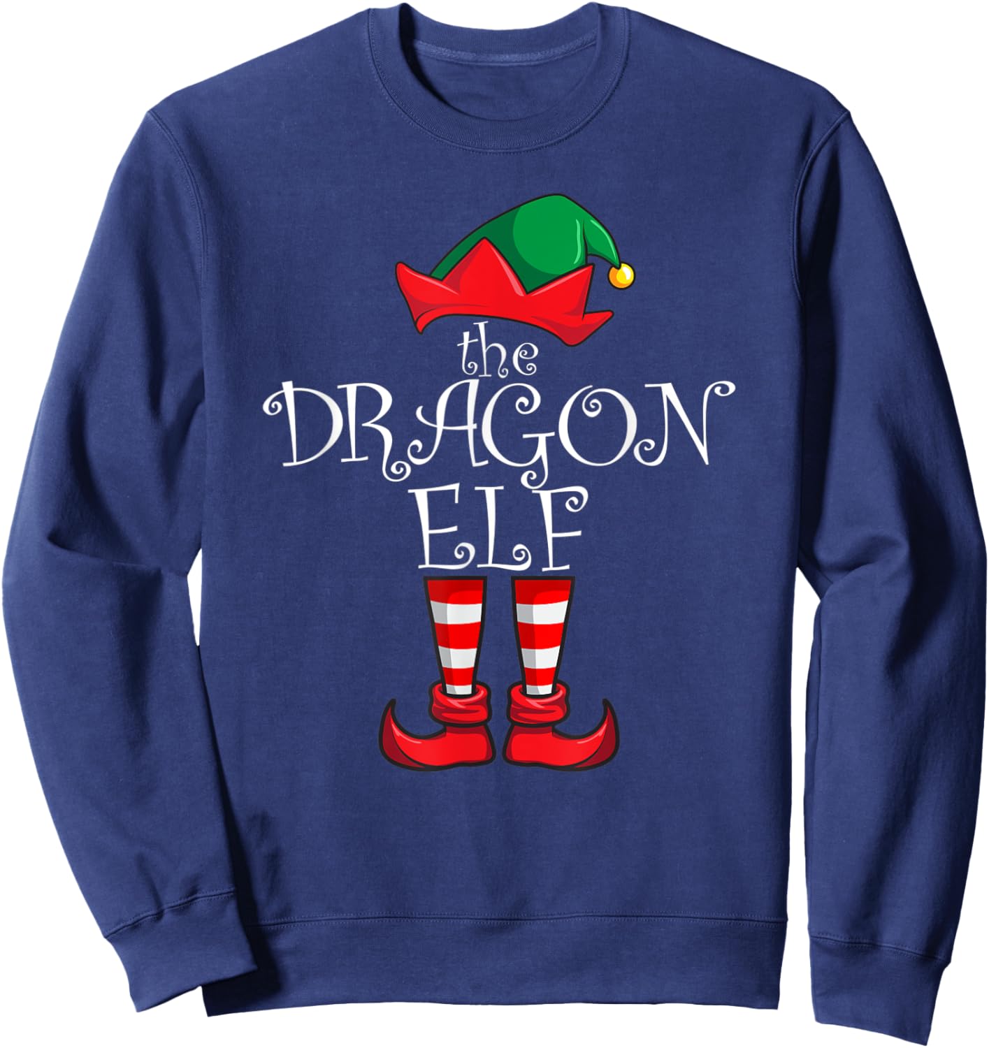 Dragon Elf Matching Family Christmas Party Pajama Dragon Elf Sweatshirt - Sweatshirt | Navy