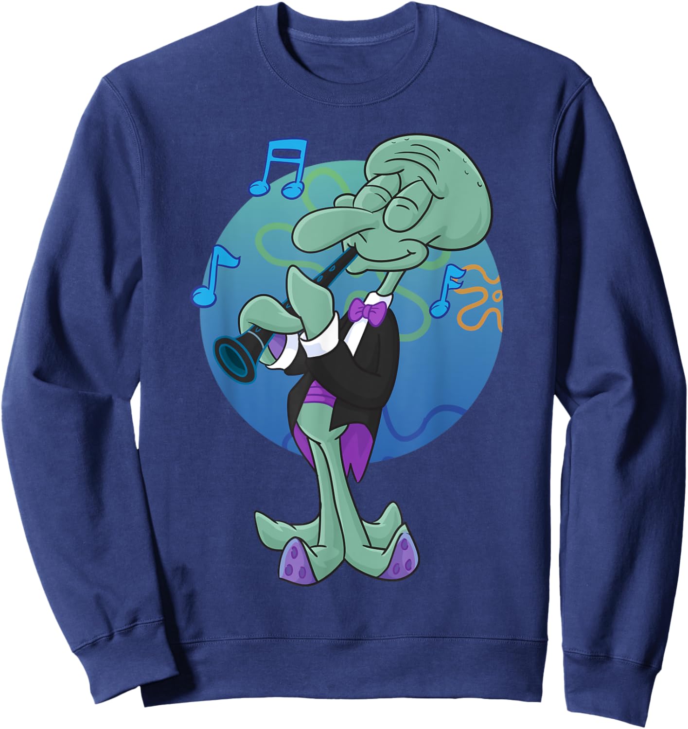 Mademark x SpongeBob SquarePants - Squidwards Playing "Clarry" The Clarinet Sweatshirt - Sweatshirt | Navy