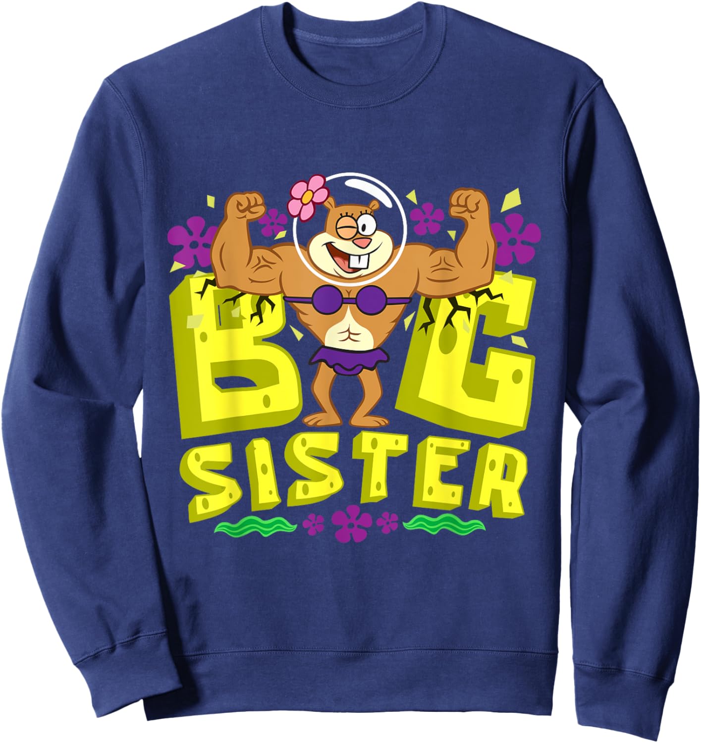 Mademark x SpongeBob SquarePants - SpongeBob SquarePants Big Sister Strong Sister Women Girls Sweatshirt - Sweatshirt | Navy
