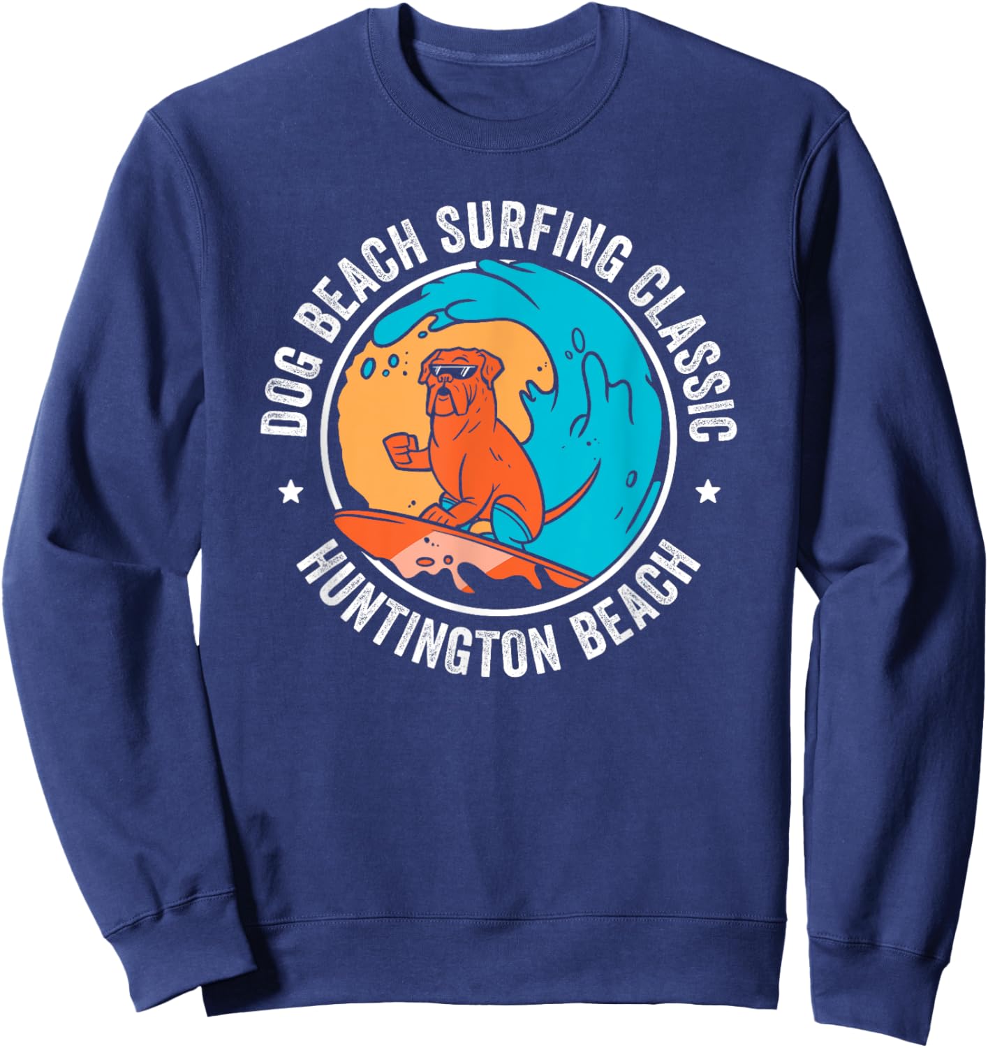 Huntington Dog Beach California CA Surf Men Women Girls Kids Sweatshirt - Sweatshirt | Navy