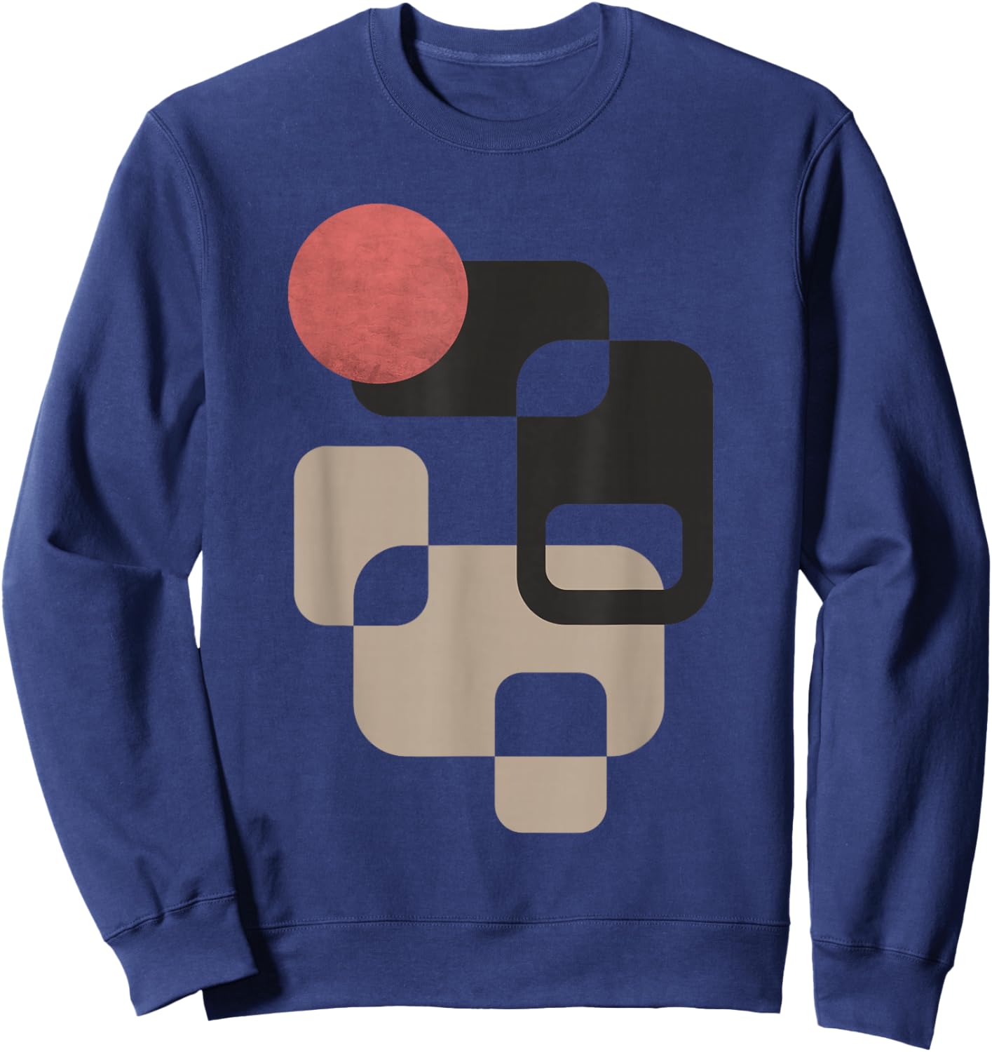 Retro Geometric Shapes Sweatshirt - Sweatshirt | Navy