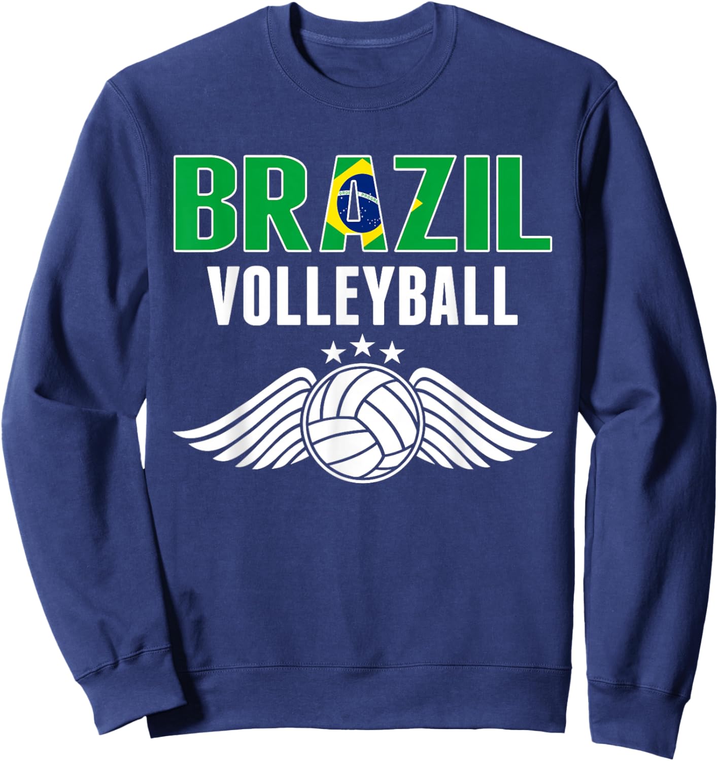 Brazil Volleyball Fans Jersey - Brazilian Flag Sport Lovers Sweatshirt - Sweatshirt | Navy