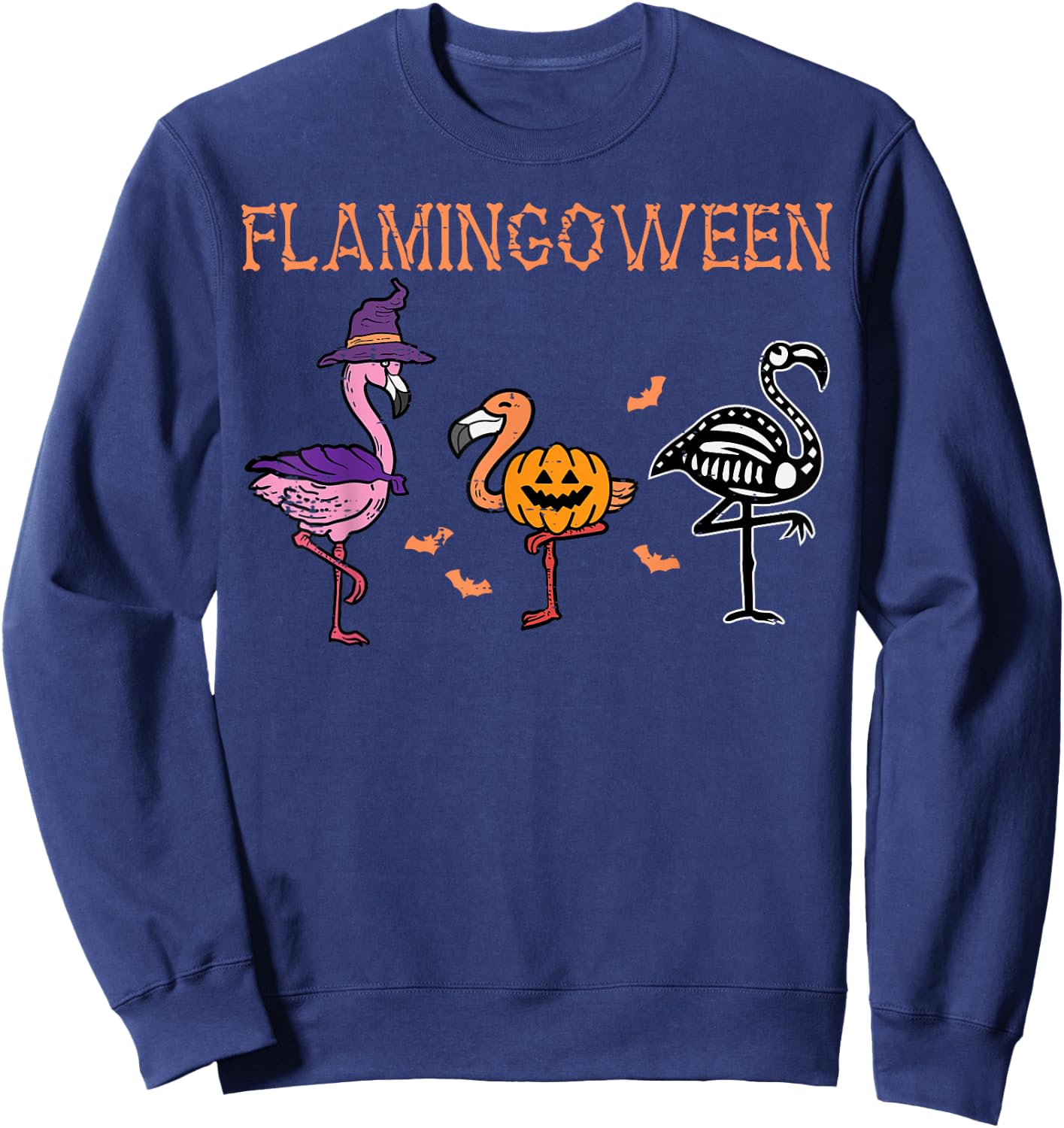 Halloween Flamingo Flamingoween Funny Costume Women Men Kids Sweatshirt - Sweatshirt | Navy