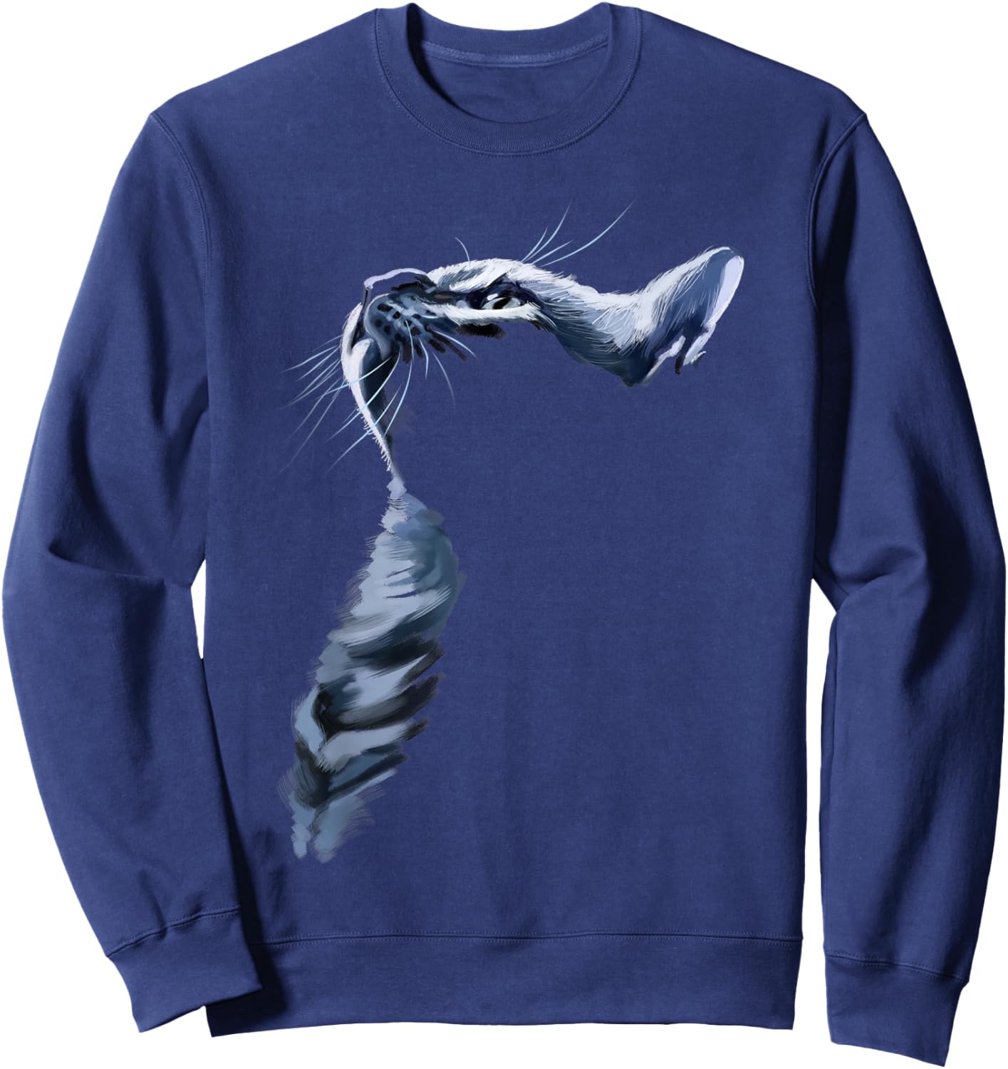Grey Cat Shadowed Cats Shirt Gifts Women Kids Sweatshirt - Sweatshirt | Navy