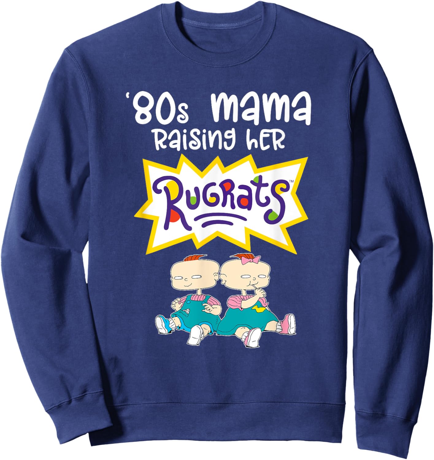 Mademark x Rugrats - 80s Mama Raising Her Rugrats - Phil & Lil Sweatshirt - Sweatshirt | Navy