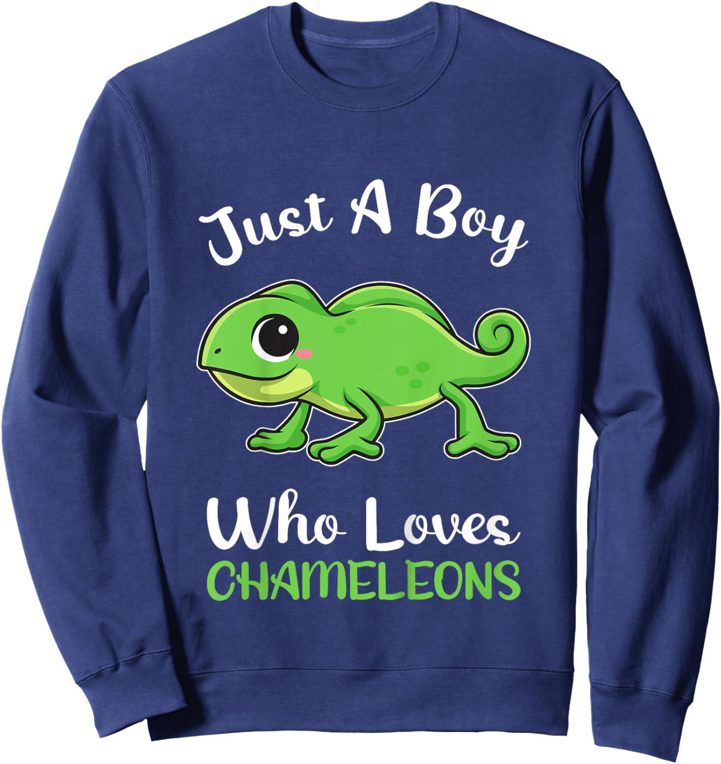 Kids Just A Boy Loves Chameleons Boys Kids Pajamas Sweatshirt - Sweatshirt | Navy