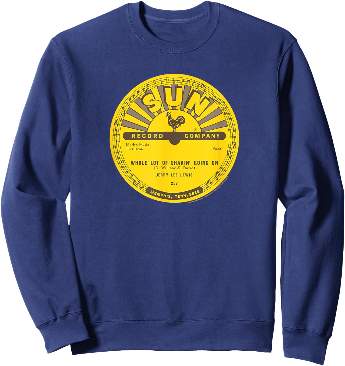 Sun Records Vinyl Jerry Lee Lewis Whole Lot of Shakin' Sweatshirt - Sweatshirt | Navy