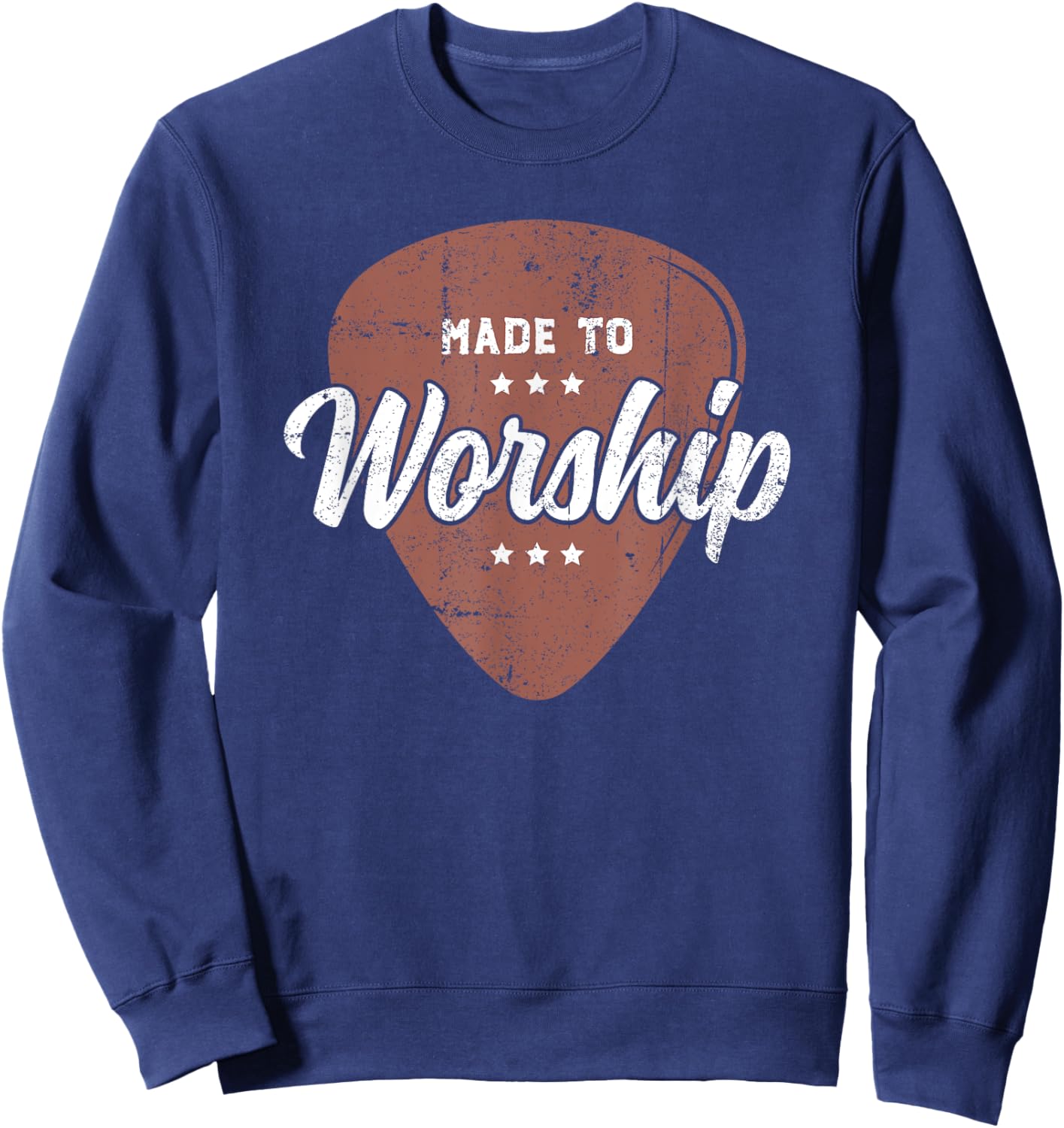 Made to Worship Guitar Praise Guitarist Christian Guitar Sweatshirt - Sweatshirt | Navy
