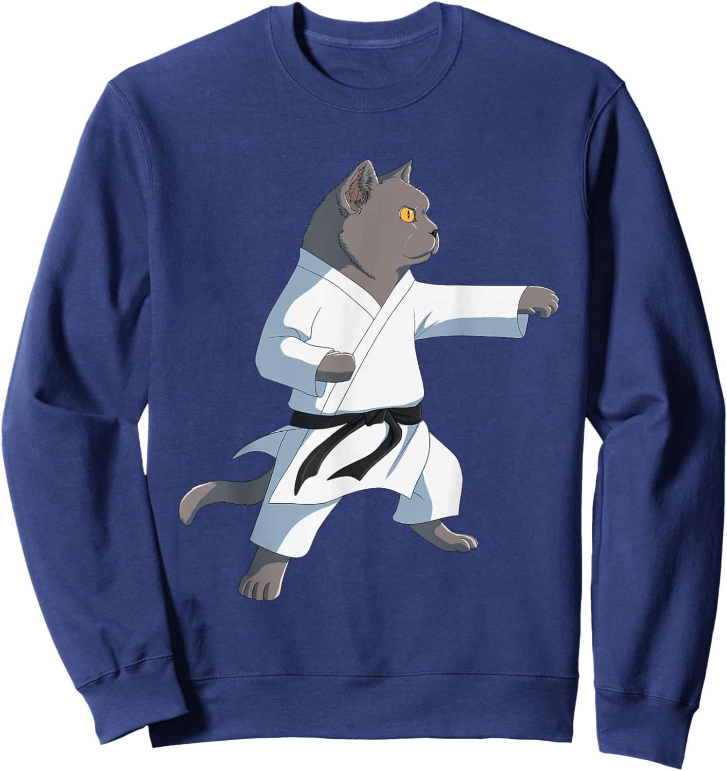 Funny Karate British Shorthair Cat Sweatshirt - Sweatshirt | Navy