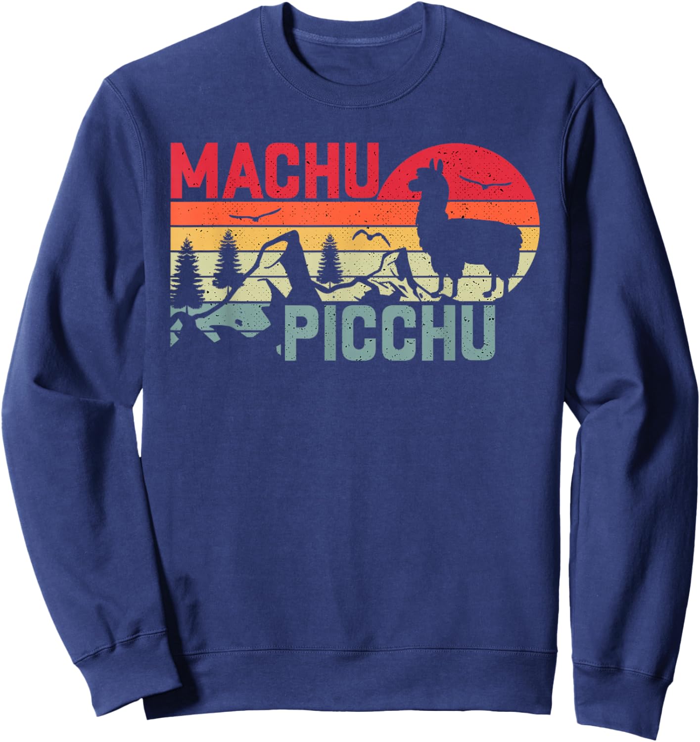 Retro Machu Picchu Peruvian Pride Peru Travel Sweatshirt - Sweatshirt | Navy