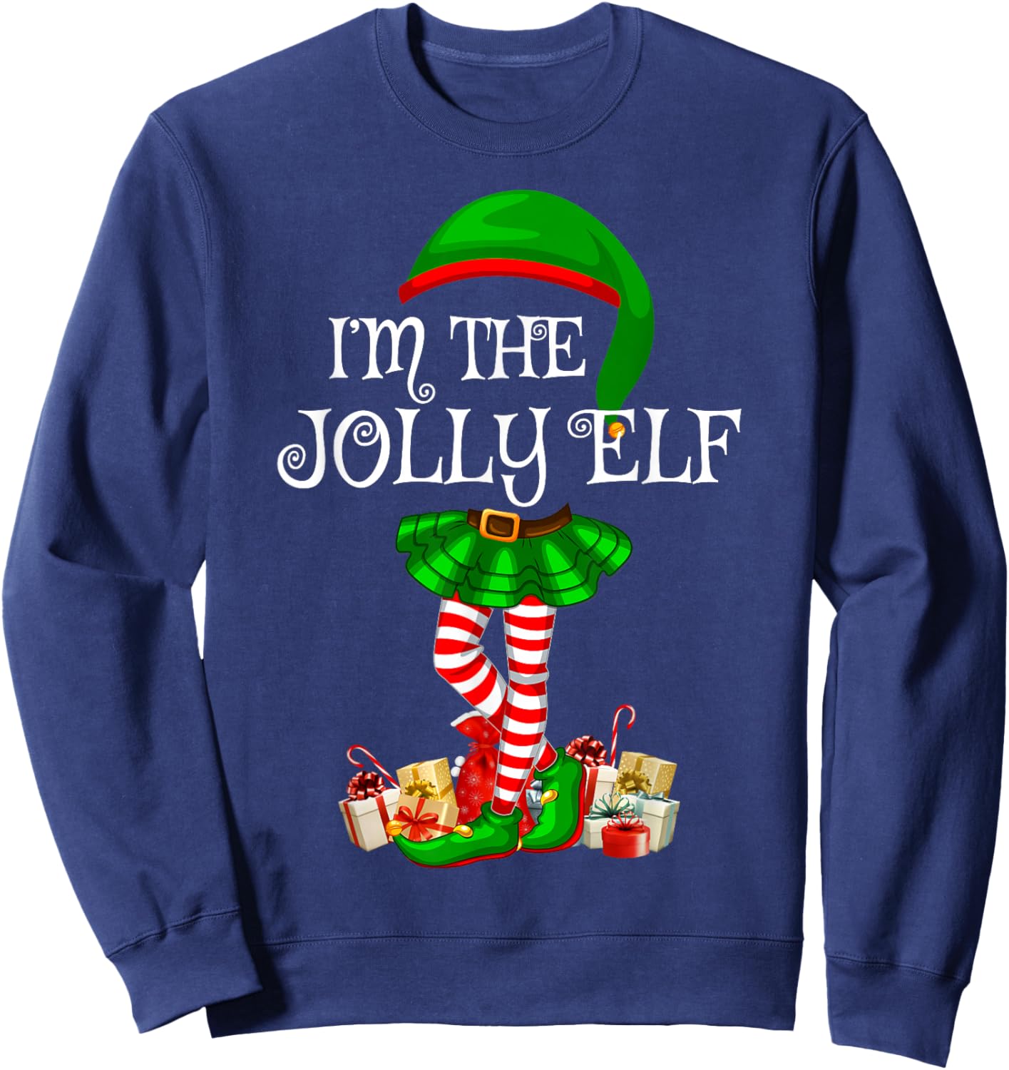 Matching Family Group I'm The Jolly Elf Christmas Sweatshirt - Sweatshirt | Navy