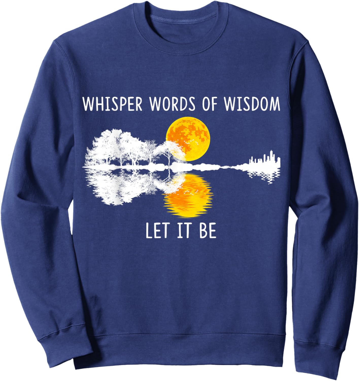 Whisper Words Of Wisdom Let-It Be Guitar Lake Shadow Sweatshirt - Sweatshirt | Navy