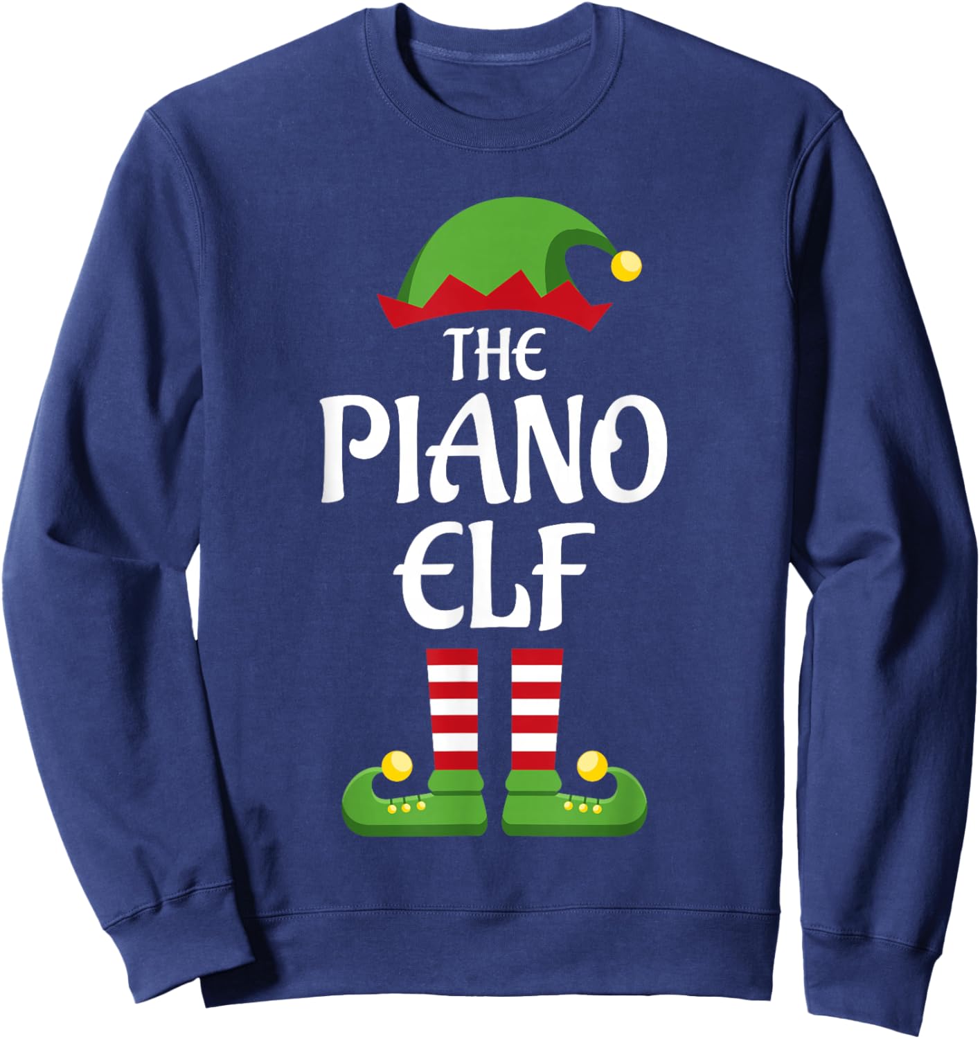 Piano Elf Family Matching Group Christmas Sweatshirt - Sweatshirt | Navy