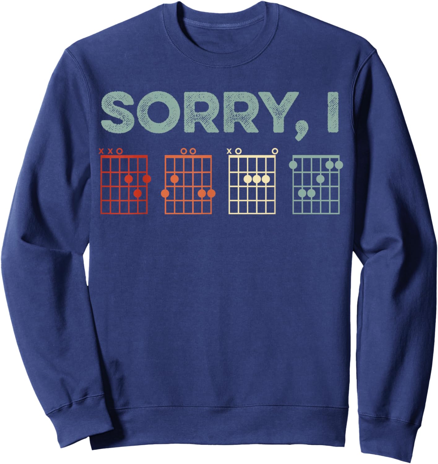 Sorry I-DGAF Hidden Message Guitar Chords Music Note Sweatshirt - Sweatshirt | Navy