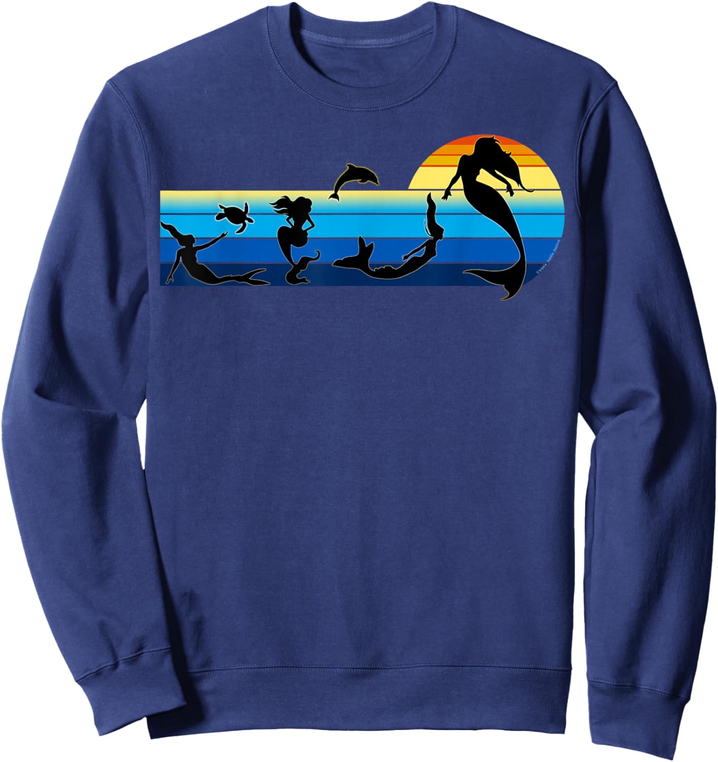 Nautical Swimming Mermaids in the Sea - Mermaids Sweatshirt - Sweatshirt | Navy