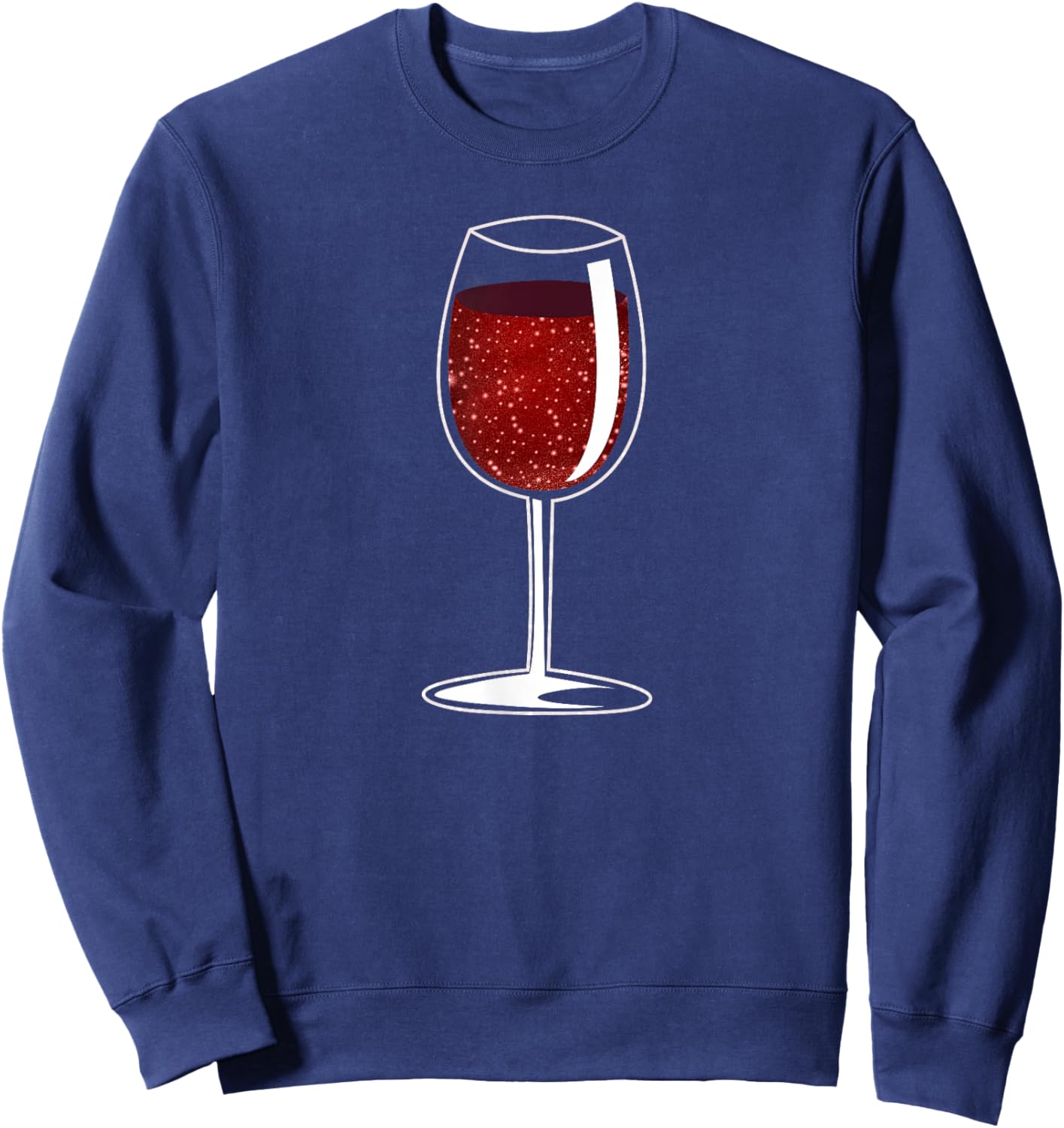 Red Wine Glass Sweatshirt - Sweatshirt | Navy