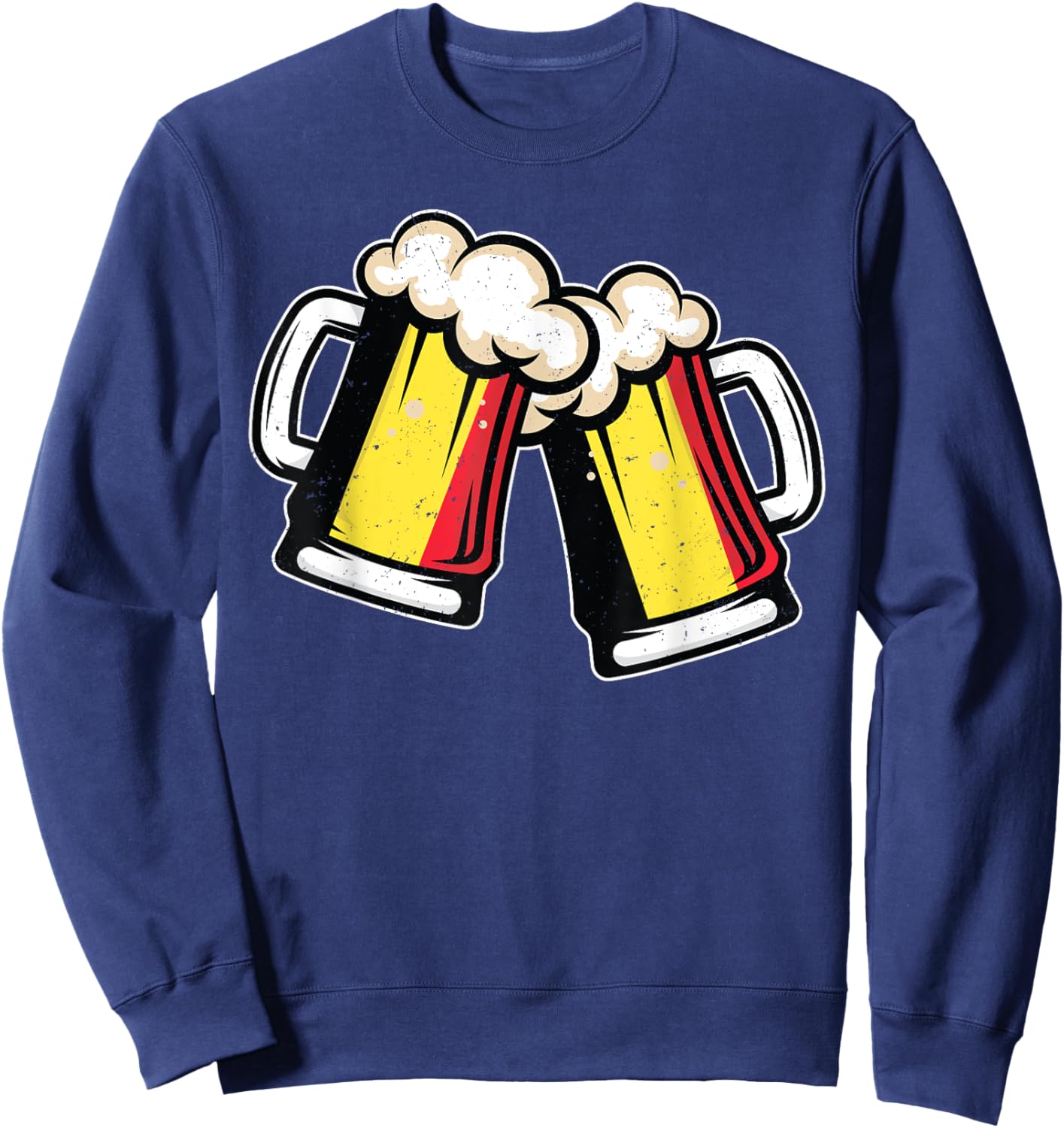 Belgium Flag Beer Mug - Cool Belgian Beer Sweatshirt - Sweatshirt | Navy