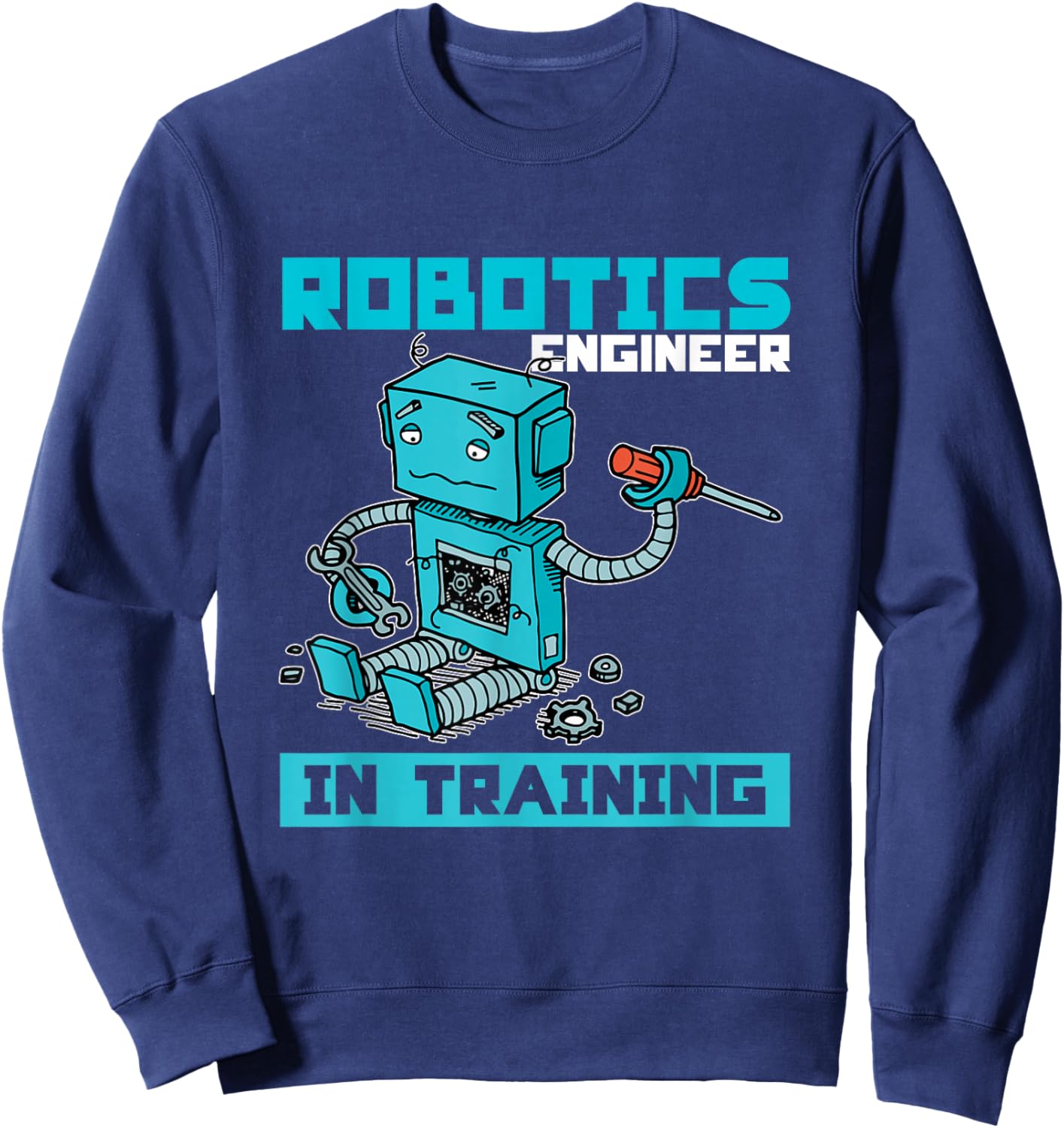 Cute Future Robotics Engineer Boy Girl Robot Sweatshirt - Sweatshirt | Navy