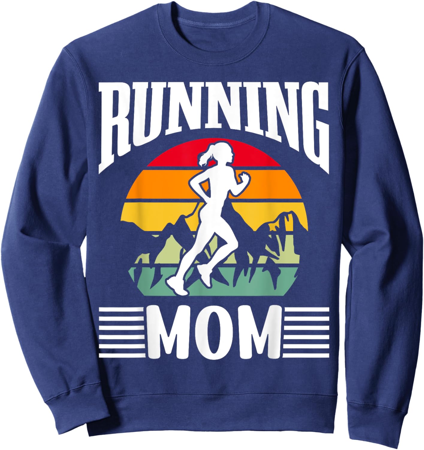 Running Mom Jogging Mother Runner Mommy Mama Mother's Day Sweatshirt - Sweatshirt | Navy