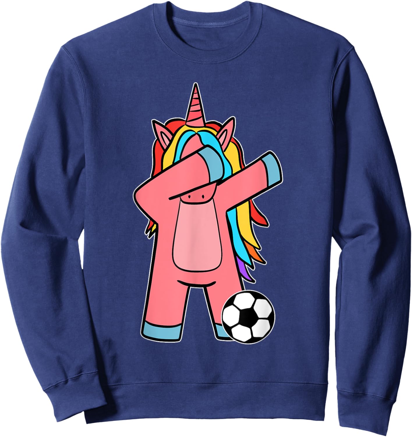 Soccer Girl Women Soccer Unicorn Soccer Ball Sweatshirt - Sweatshirt | Navy