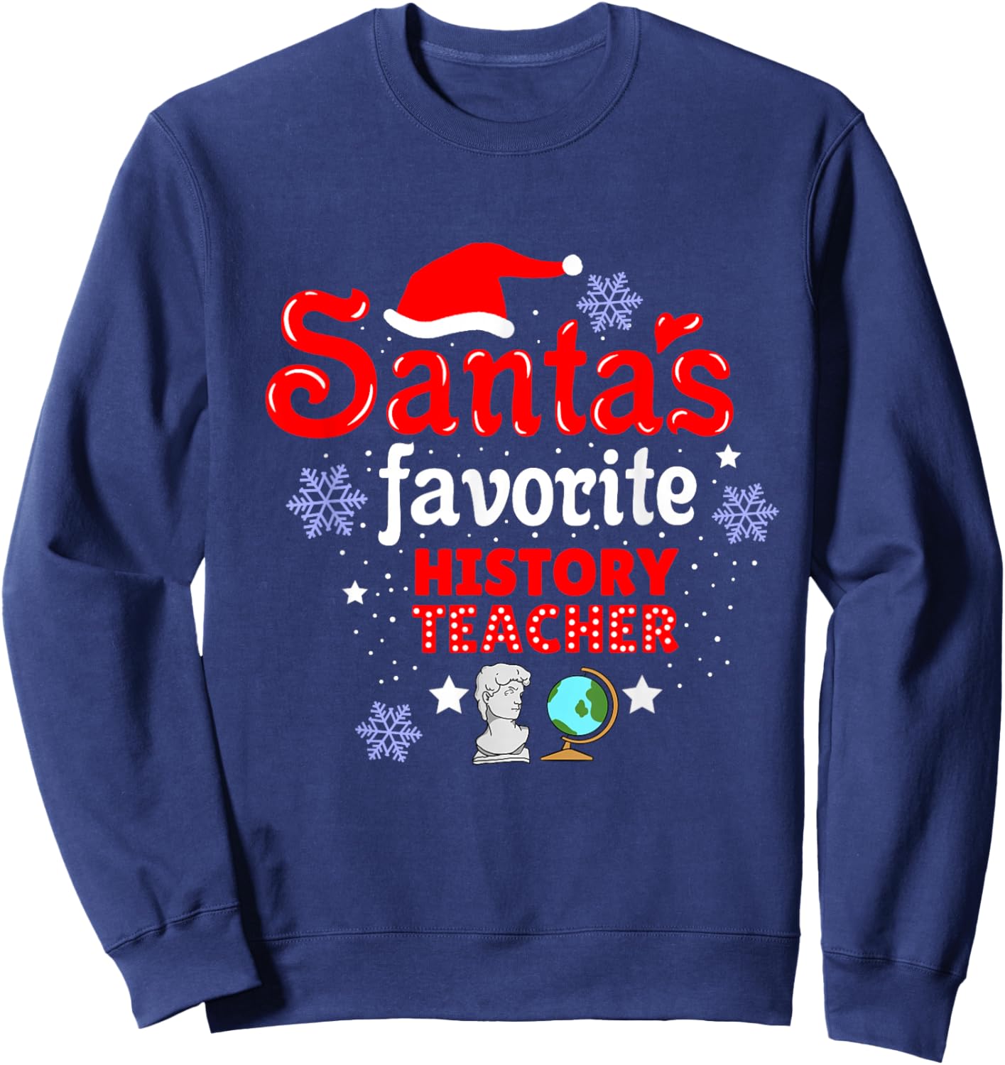 Santas Favorite History Teacher Christmas Sweatshirt - Sweatshirt | Navy