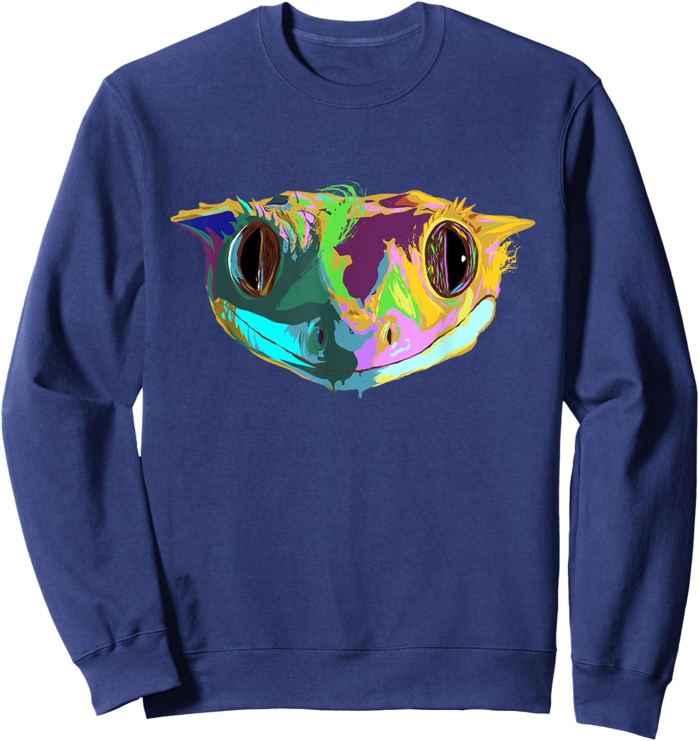 Colourful Reptile Crested Gecko Sweatshirt - Sweatshirt | Navy