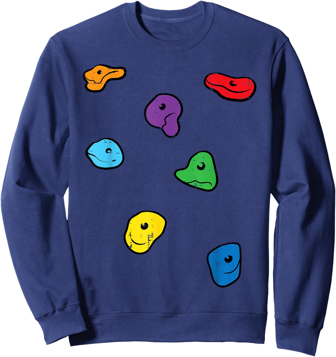 Climbing Holds Wall Rock Climber Bouldering Women Men Kids Sweatshirt - Sweatshirt | Navy