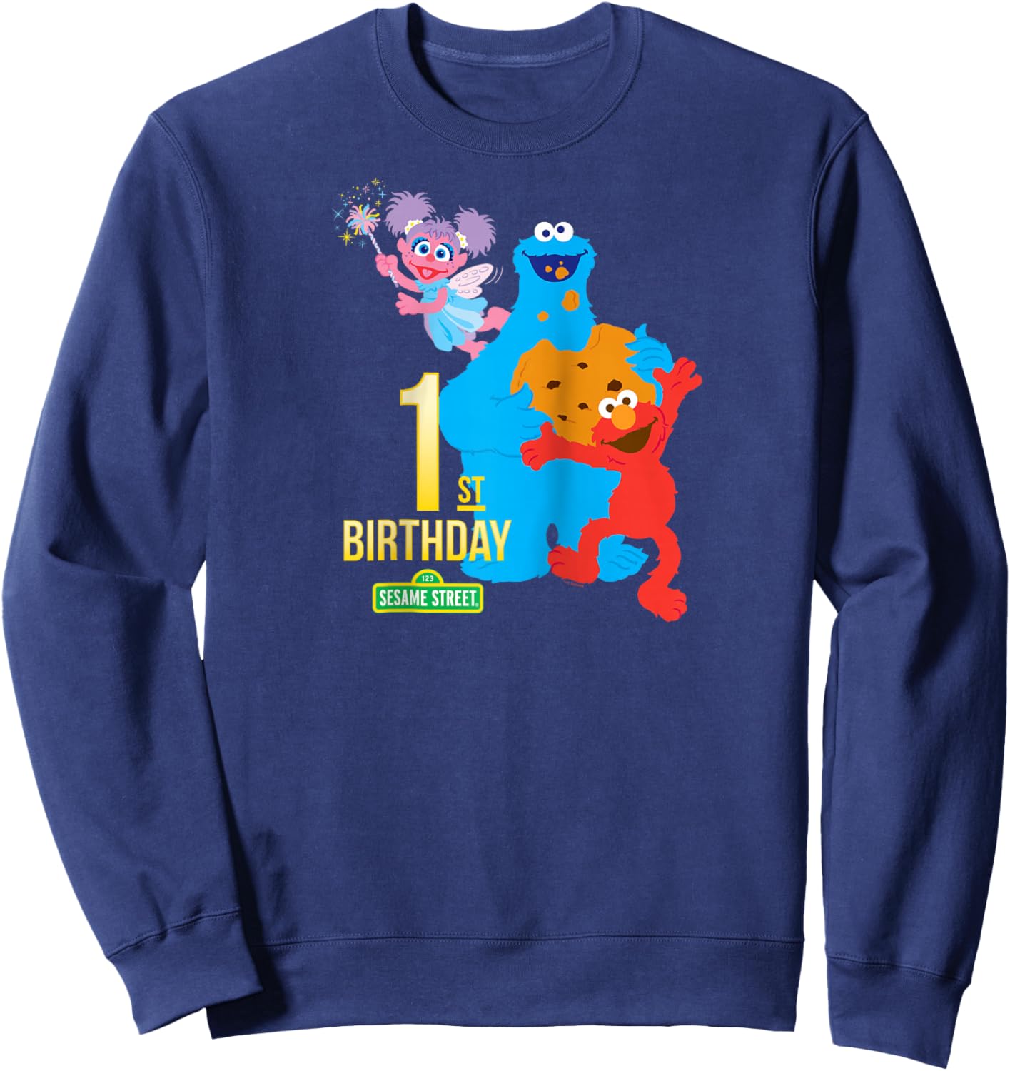 Sesame Street 1st Birthday Raglan Baseball Sweatshirt - Sweatshirt | Navy