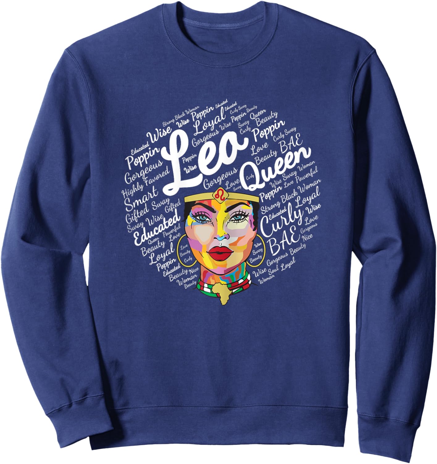 Leo Black Women Born In July August Leo Queen Sweatshirt - Sweatshirt | Navy