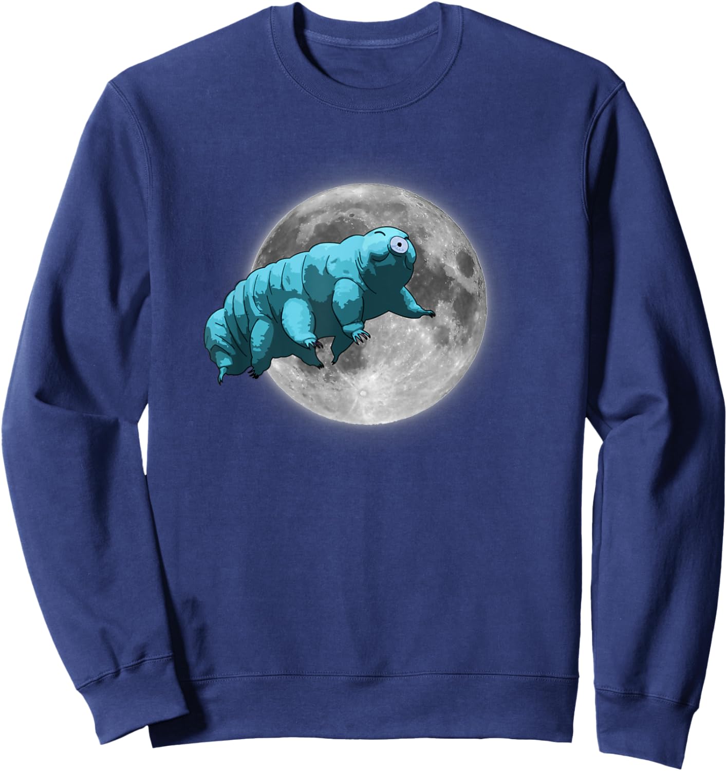 Tardigrade in Space | Funny Water Bear Moon Sweatshirt - Sweatshirt | Navy
