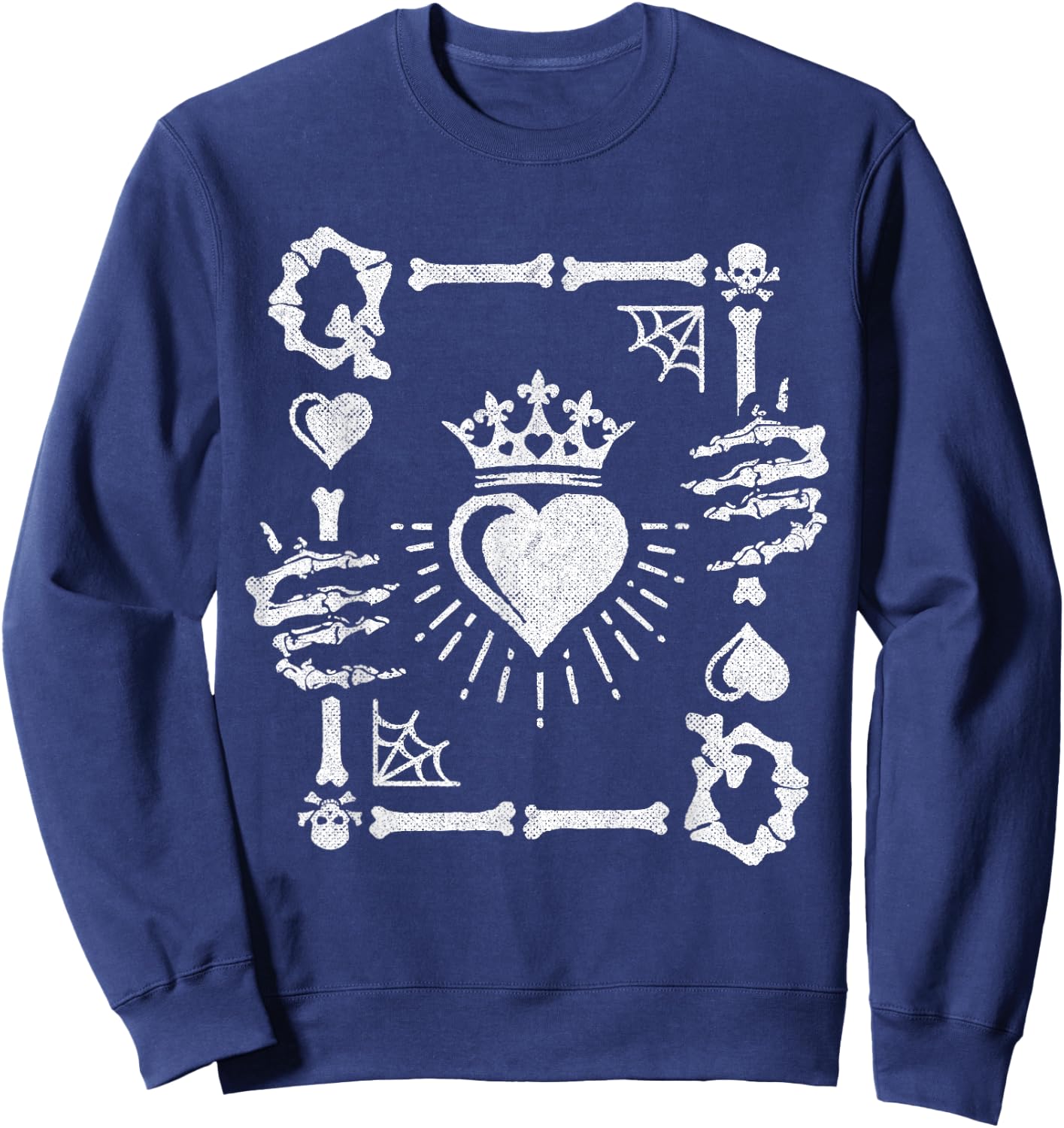 Queen of Hearts Card Costume - Halloween Queen of Hearts Sweatshirt - Sweatshirt | Navy