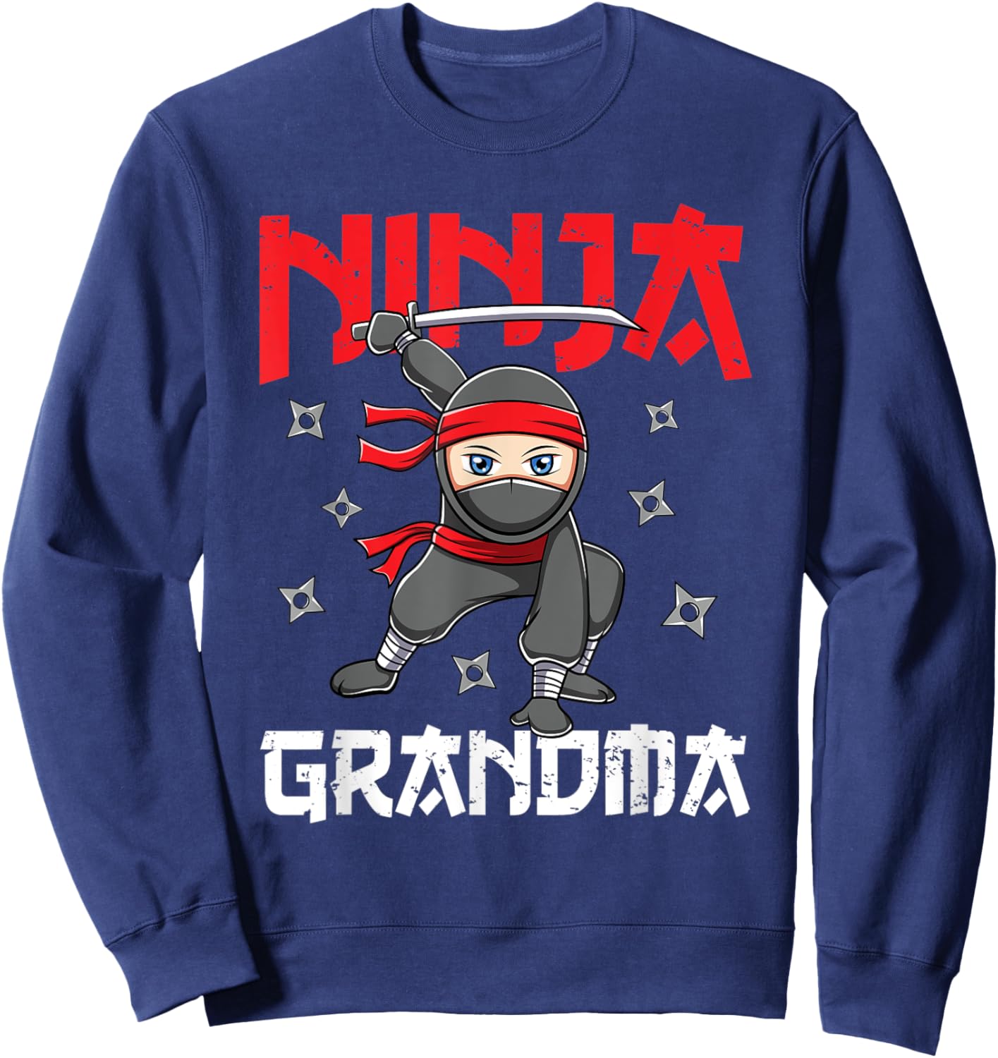 Ninja Grandma Family Matching Ninja Birthday Party Sweatshirt - Sweatshirt | Navy